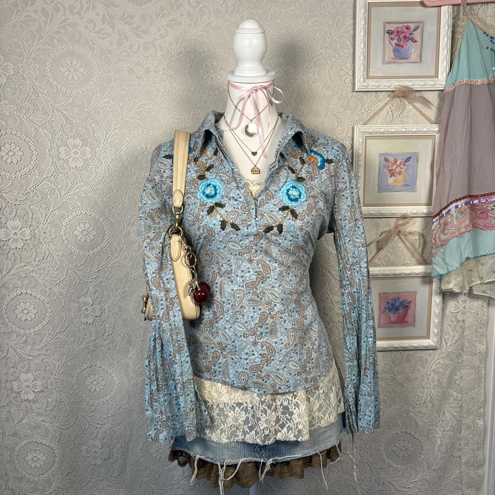 Other vintage rampage floral embroidered blouse Size L / US 10 / IT 46 - 1 Thumbnail