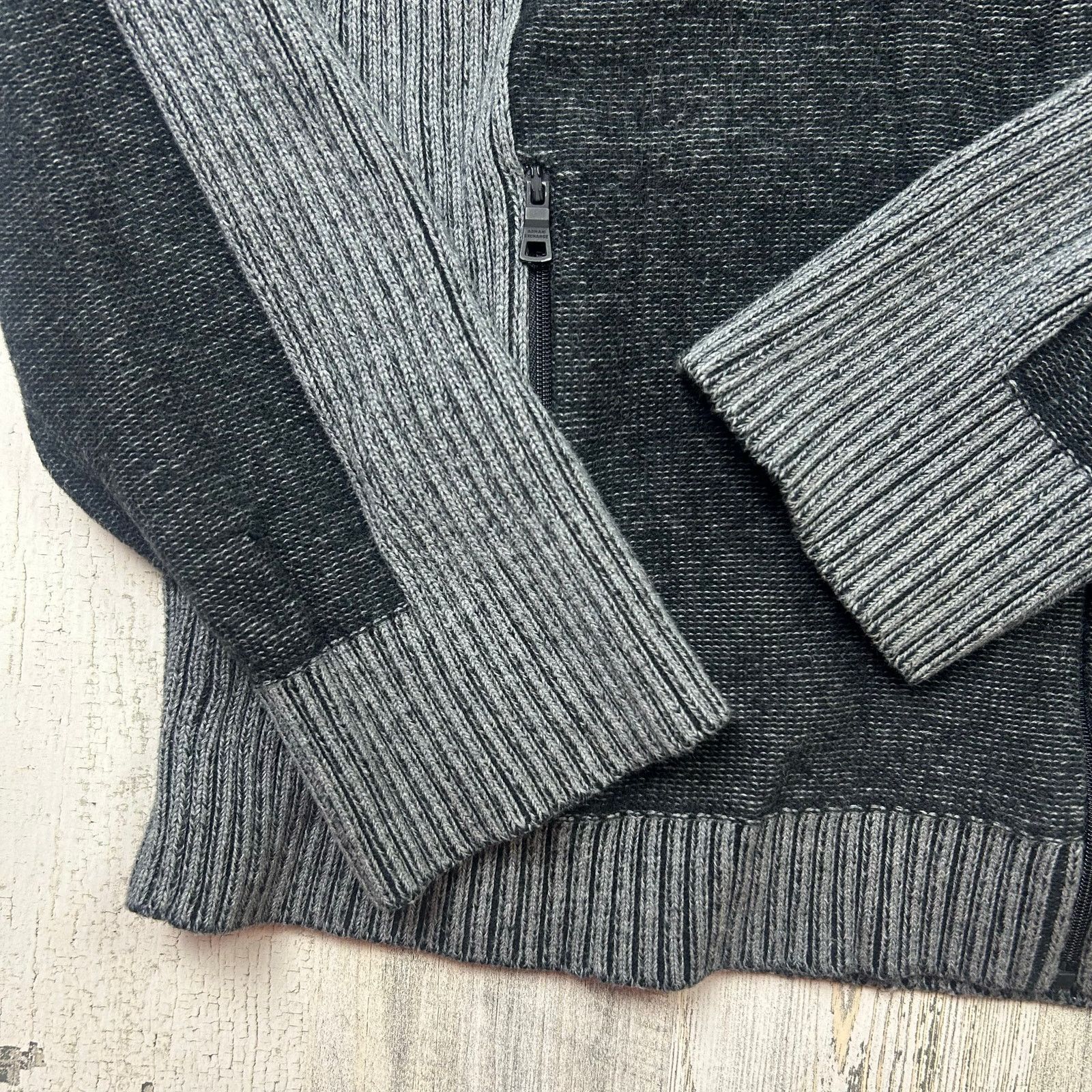 Armani Exchange Armani Exchange Full-Zip Sweater Gray Black Size Men's Large Size US L / EU 52-54 / 3 - 4 Thumbnail