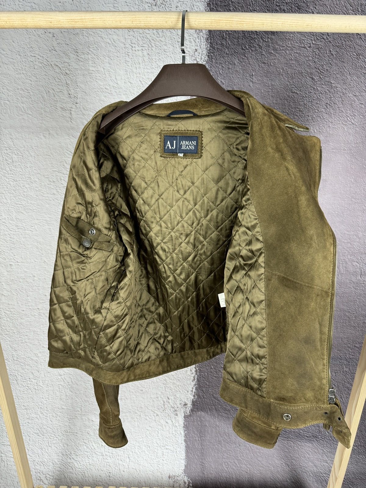 Armani Armani Jeans moto biker frontal pocket leather suede jacket Size US L / EU 52-54 / 3 - 21 Thumbnail