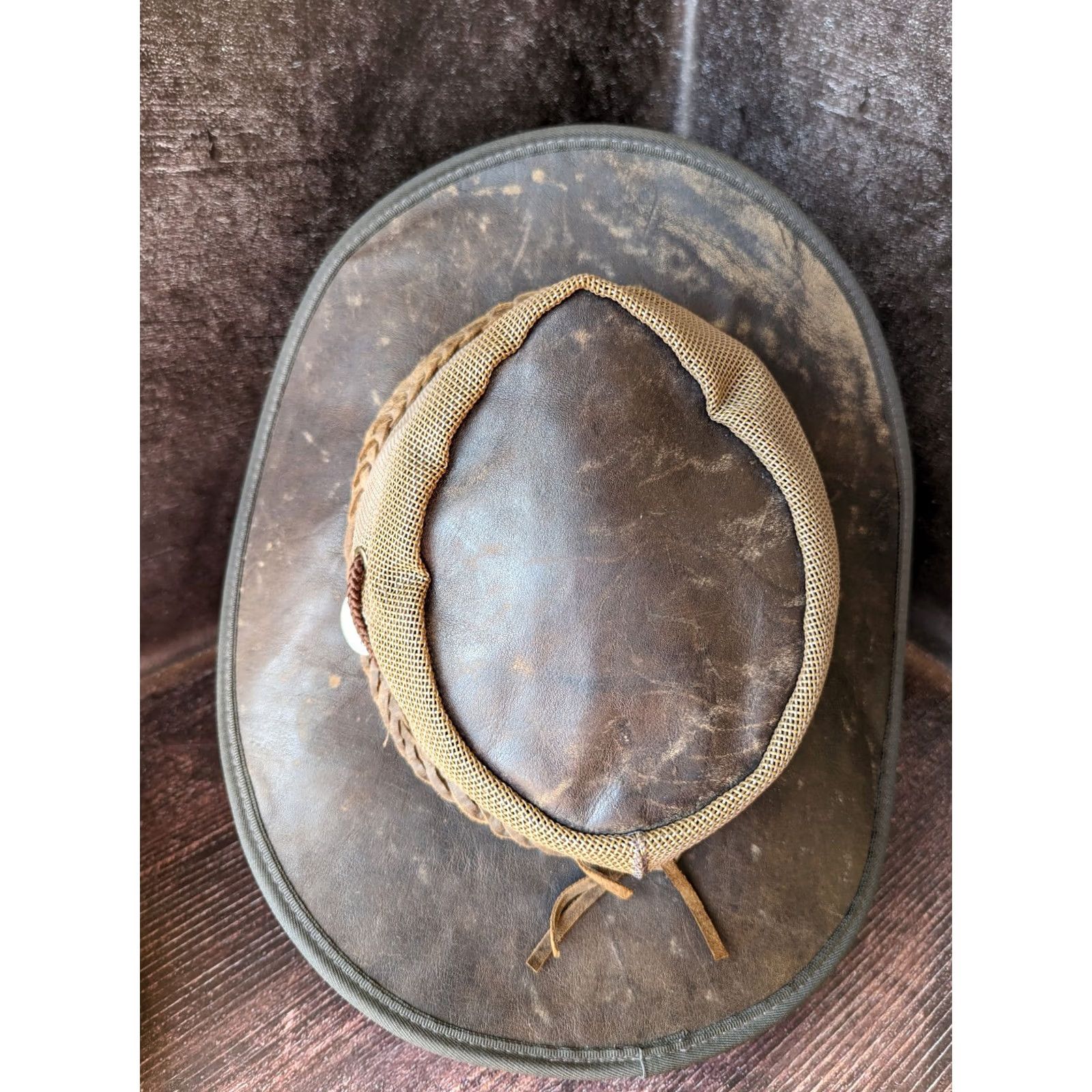 KangaROOS Barmah Australia Cowboy Leather Hat Size XXL Men Brown Kangaroo Leather Barmah Cowboy Hat Western Theme Wool? Size ONE SIZE - 6 Thumbnail