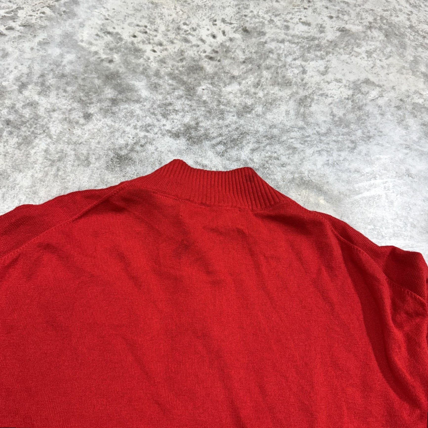Orvis Orvis Sweater Mens Large Red Quarter Zip Mock Neck Silk Cashmere Blend Pullover Cotton Knit One 4th Zip All Seasons Solid Size US L / EU 52-54 / 3 - 7 Thumbnail