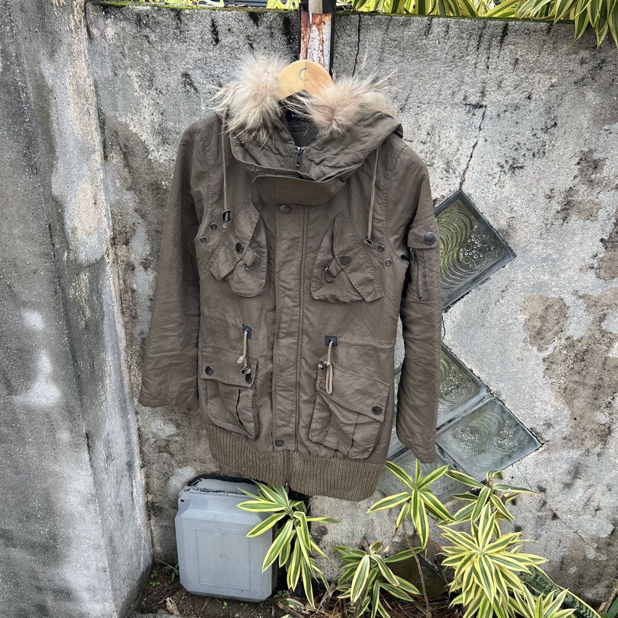 If Six Was Nine “EGOIST” PUNK INSPIRED GREEN FUR HOODED MILITARY JACKET Size US S / EU 44-46 / 1 - 3 Thumbnail
