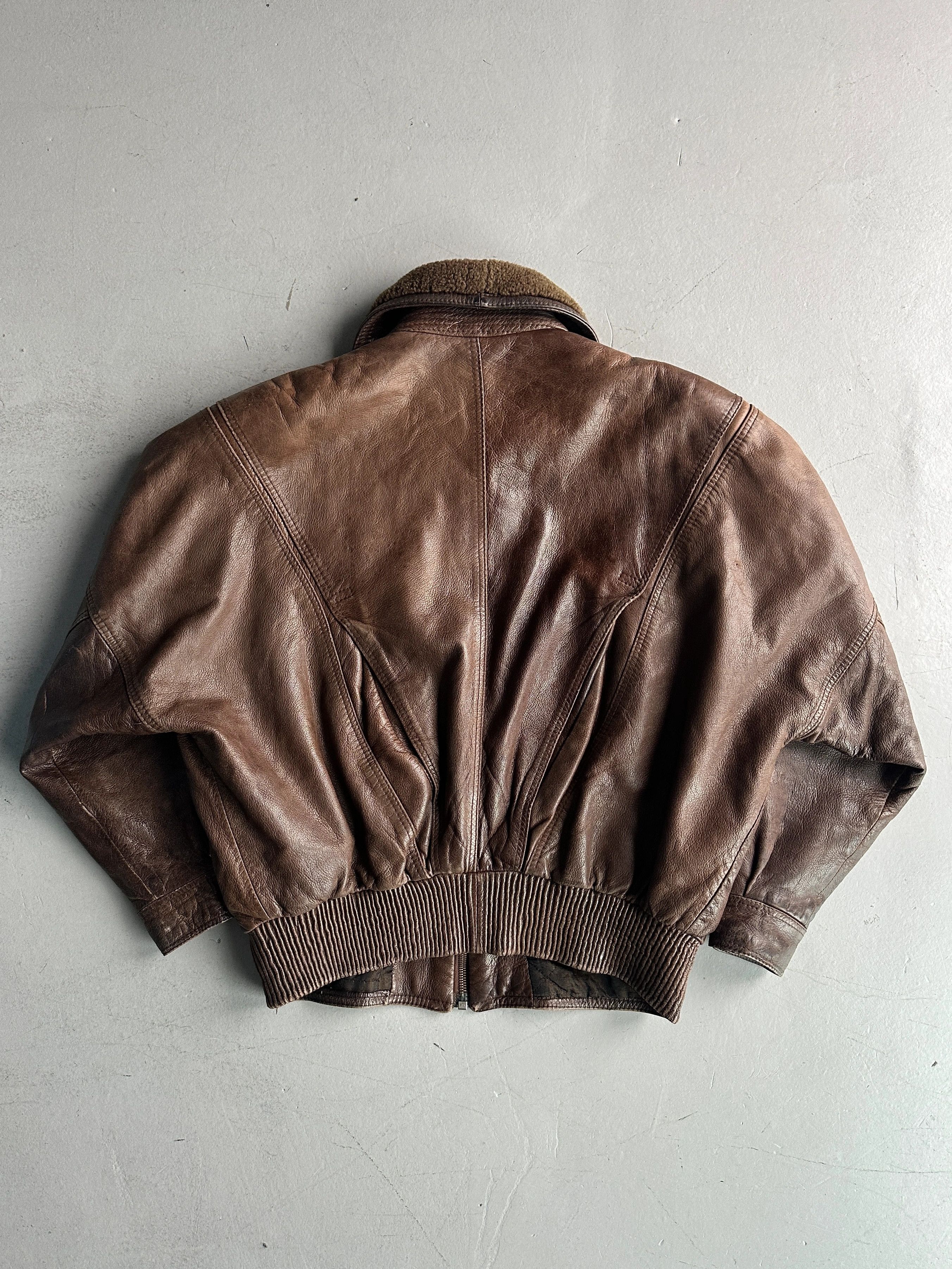 Versace VERSACE 1980s AVIATOR BOMBER JACKET WITH SHEARLING COLLAR Size US L / EU 52-54 / 3 - 7 Thumbnail