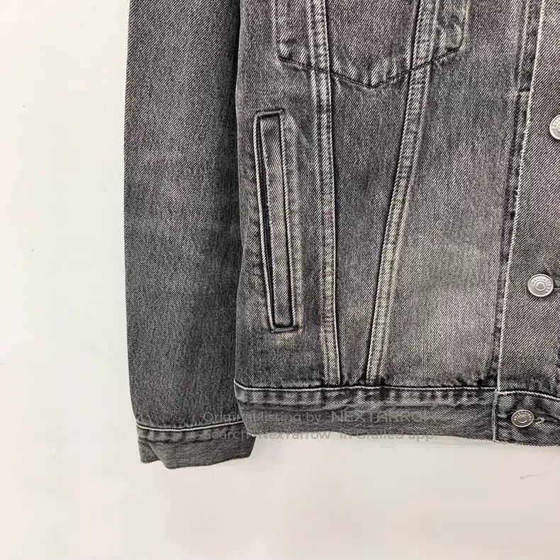 Balenciaga Balenciaga Smoked Grey Logo Letter Distressed Denim Jacket Size XXS / US 00 / IT 34 - 4 Thumbnail