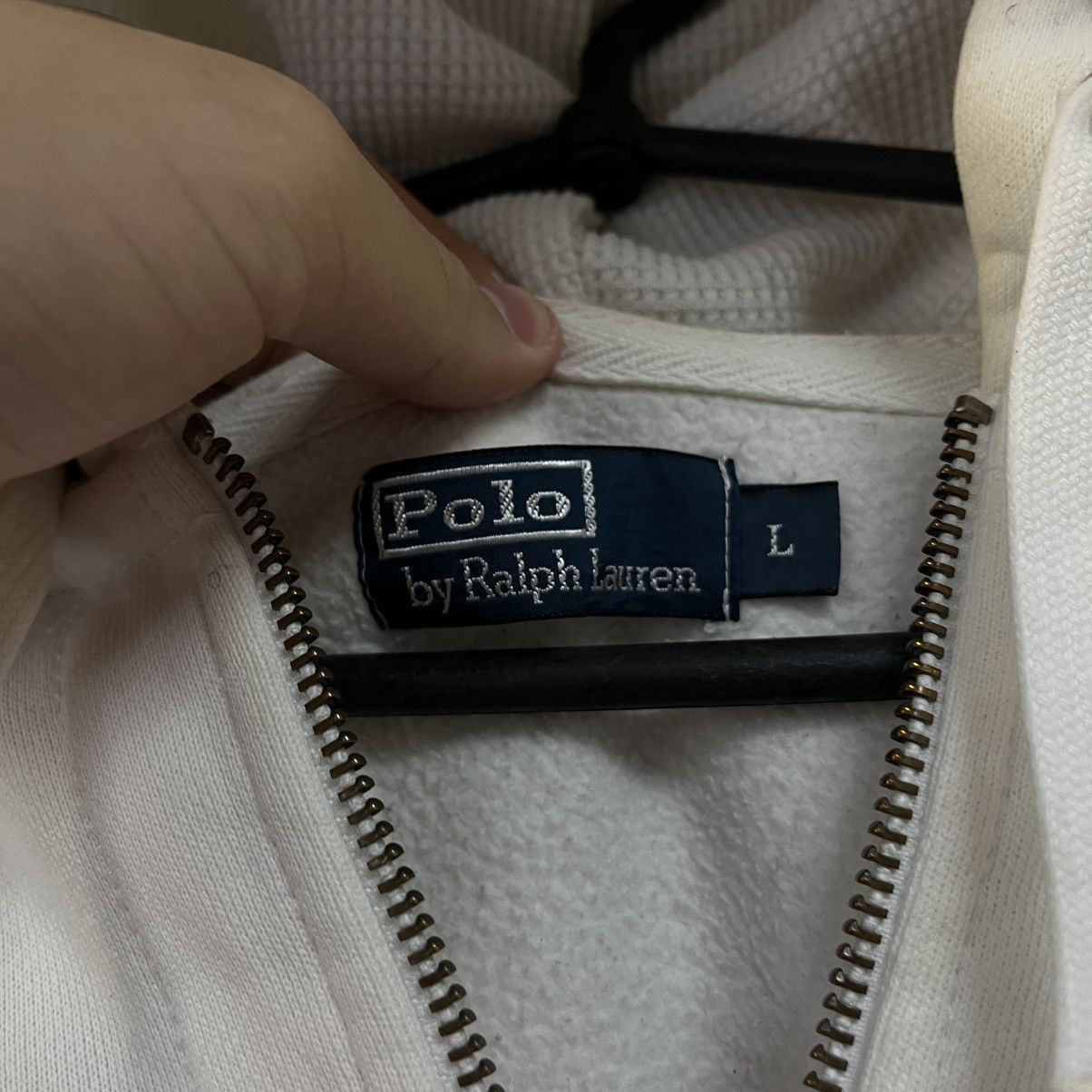 Polo Ralph Lauren Vintage Polo Ralph Lauren Zip Hoodie White Jumper Size US L / EU 52-54 / 3 - 7 Thumbnail