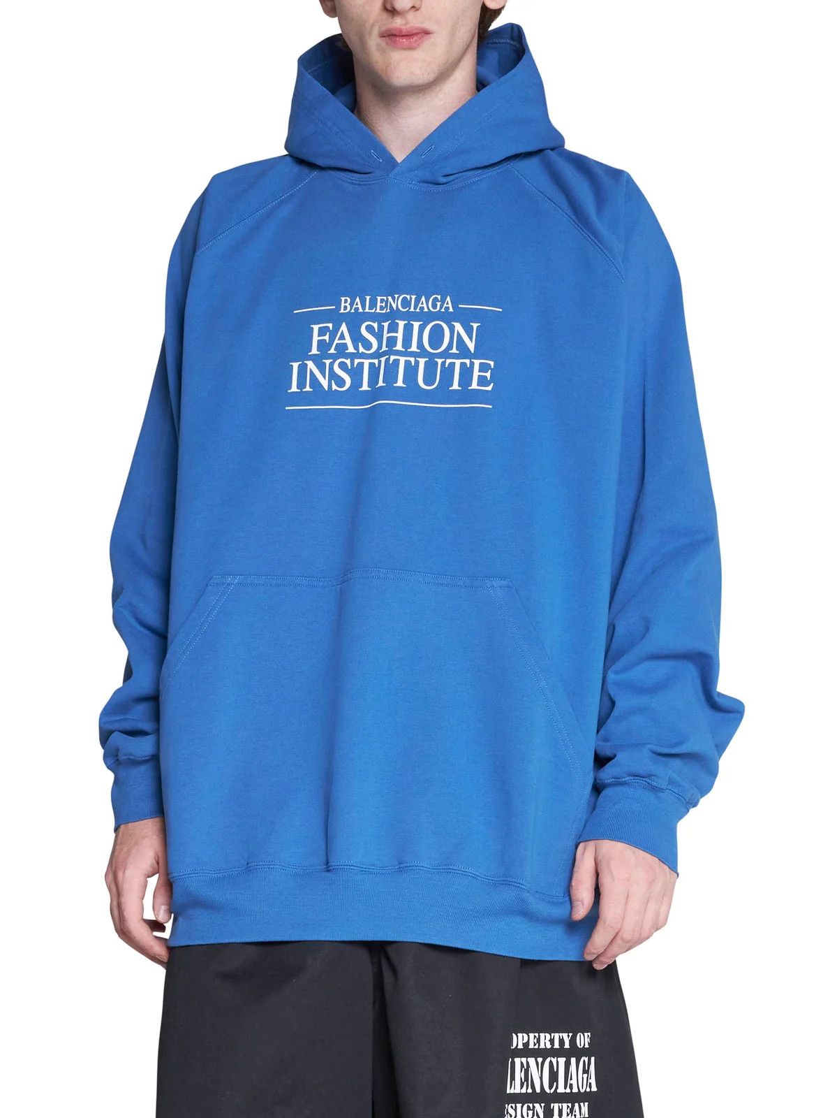 o1mt1gz0424 Log Printed Drawstring Hoodie in Blue