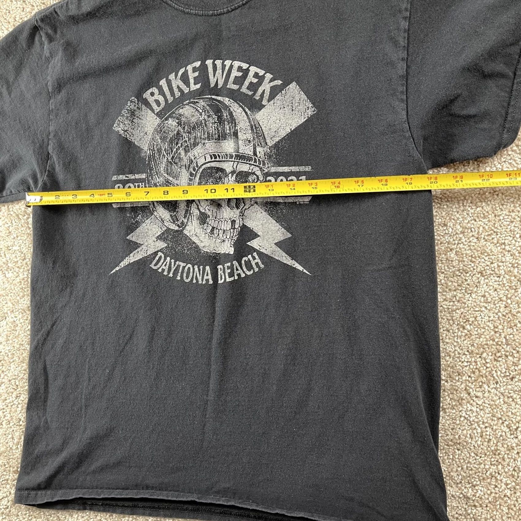 Vintage Daytona Beach Bike Week 2021 Biker Skull Shirt Mens Large Black T-Shirt Tee Size US L / EU 52-54 / 3 - 6 Thumbnail