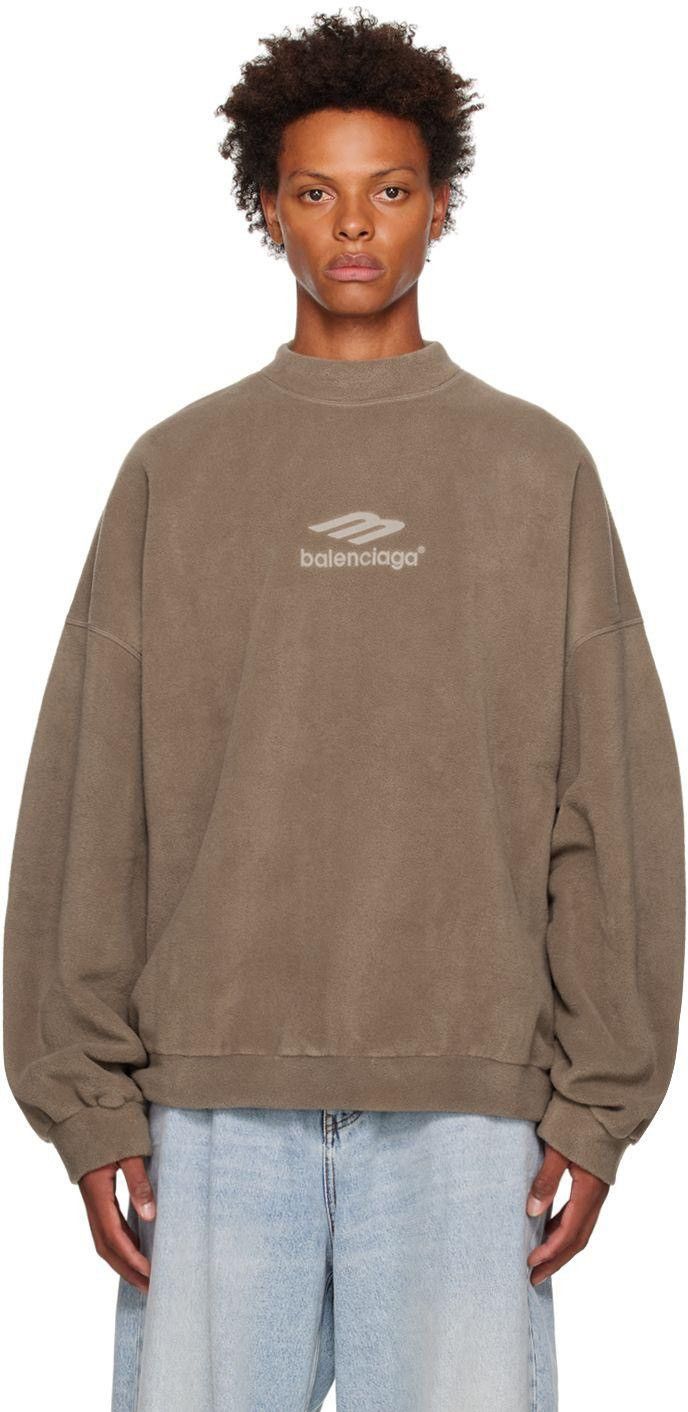 Balenciaga Authentic Balenciaga 3B Sports Icon Brown Sweatshirt Size US XXL / EU 58 / 5 - 9 Thumbnail