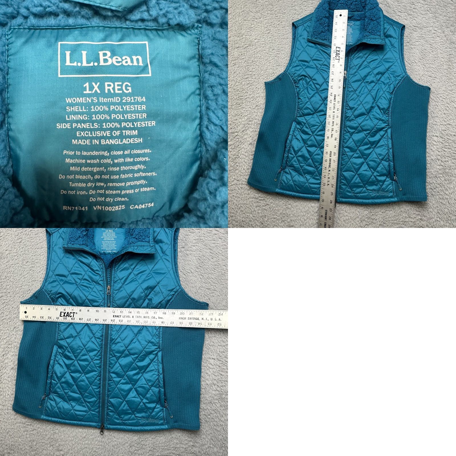 Vintage L.L. Bean Vest Womens 1X Blue Quilted Stretch Warm Insulated Vest Size XL / US 12-14 / IT 48-50 - 8 Thumbnail