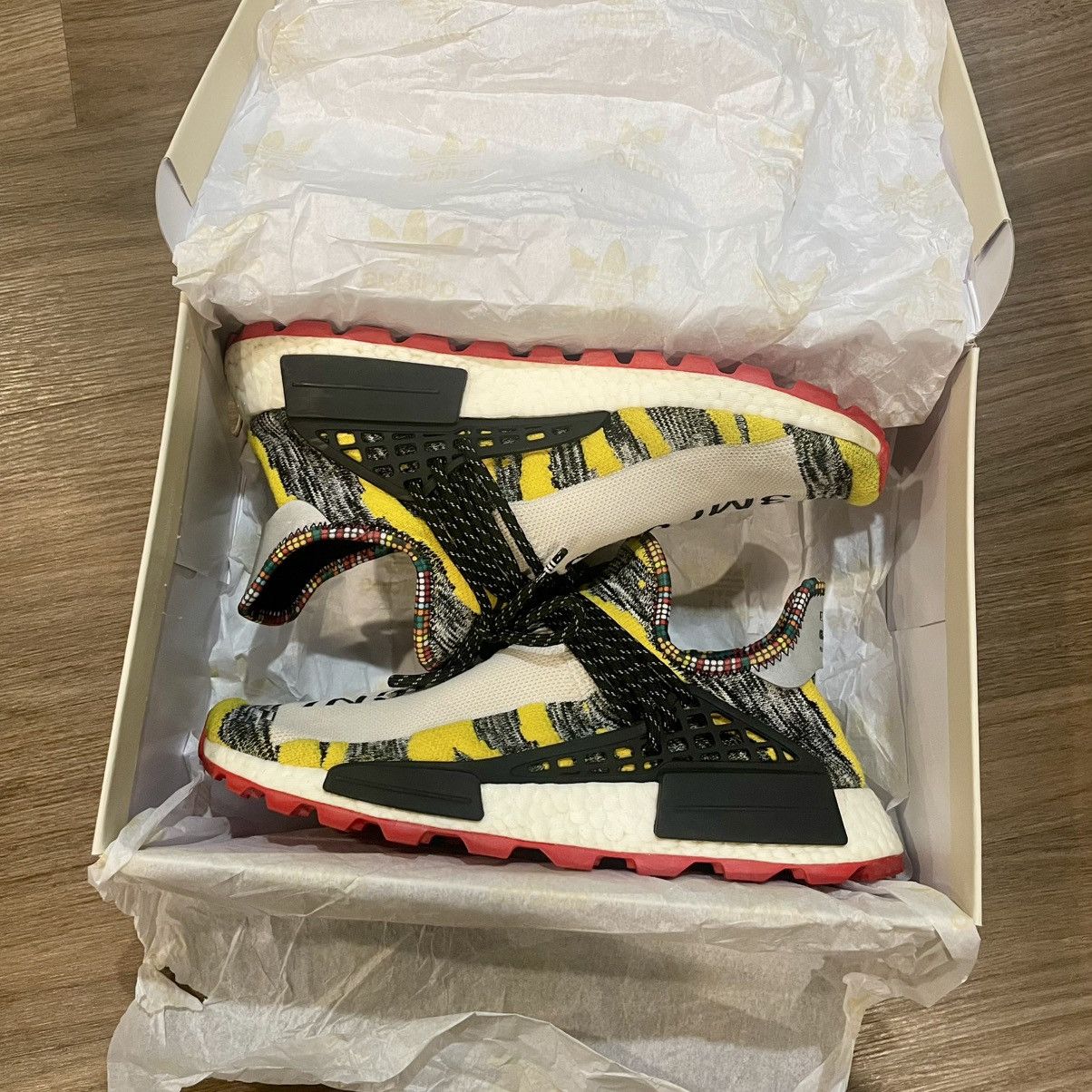 Adidas × Pharrell adidas NMD Hu Pharrell Solar Pack Red Size US 10 / EU 43 - 1 Thumbnail