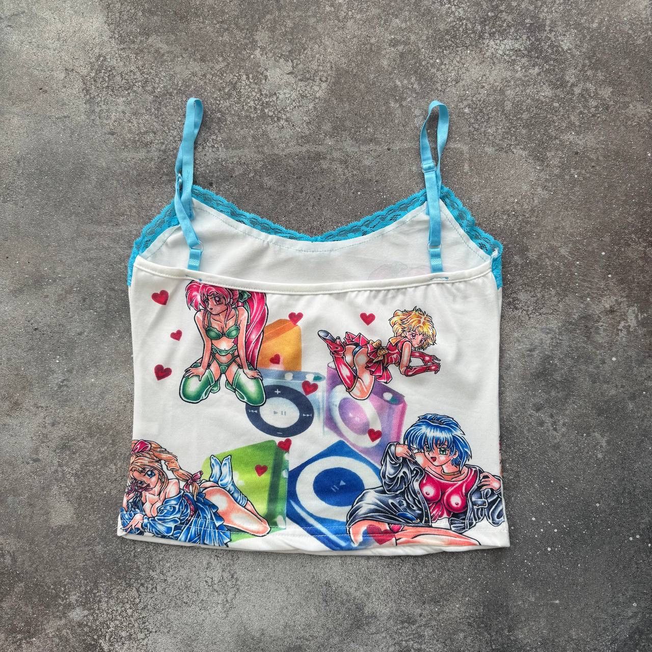 Japanese Brand × Vintage Super Sexy Y2K Anime Lace Details Crop Top Size M / US 6-8 / IT 42-44 - 8 Thumbnail