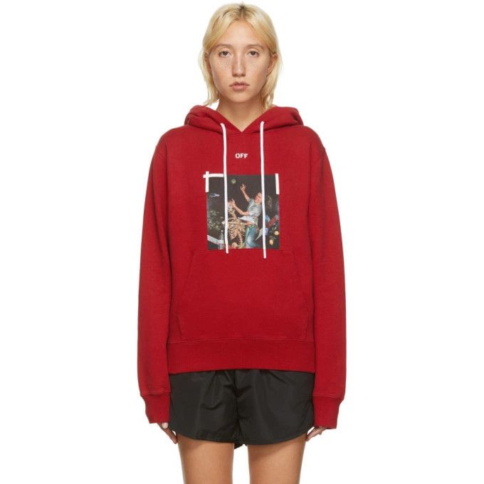 Off-White Red Pascal Skeleton Arrows Hoodie Size US M / EU 48-50 / 2 - 5 Thumbnail