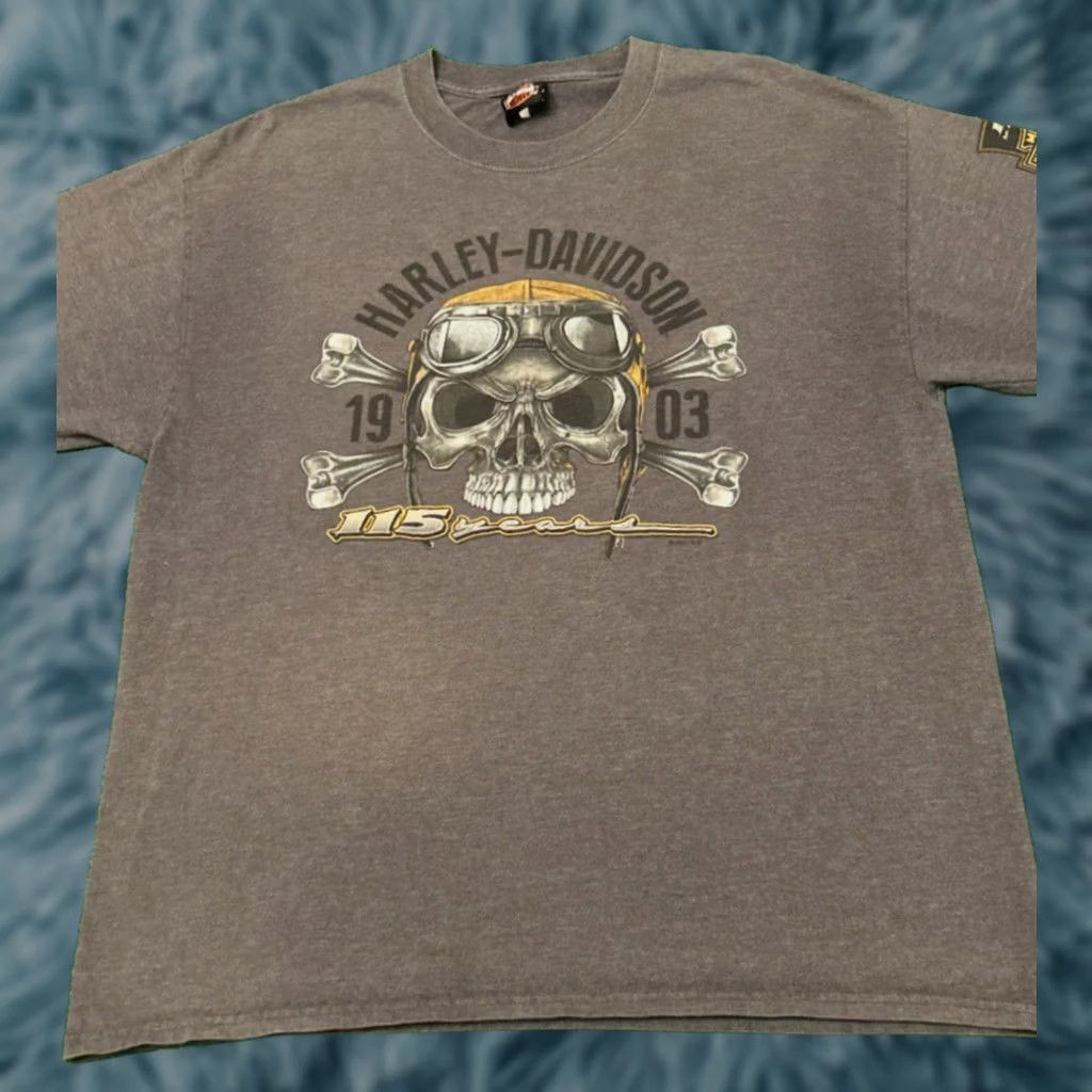 Harley Davidson VTG Harley Davidson 115 Years Anniversary Texas Skull 2017 Y2K Shirt XL Mens Size US XL / EU 56 / 4 - 1 Thumbnail