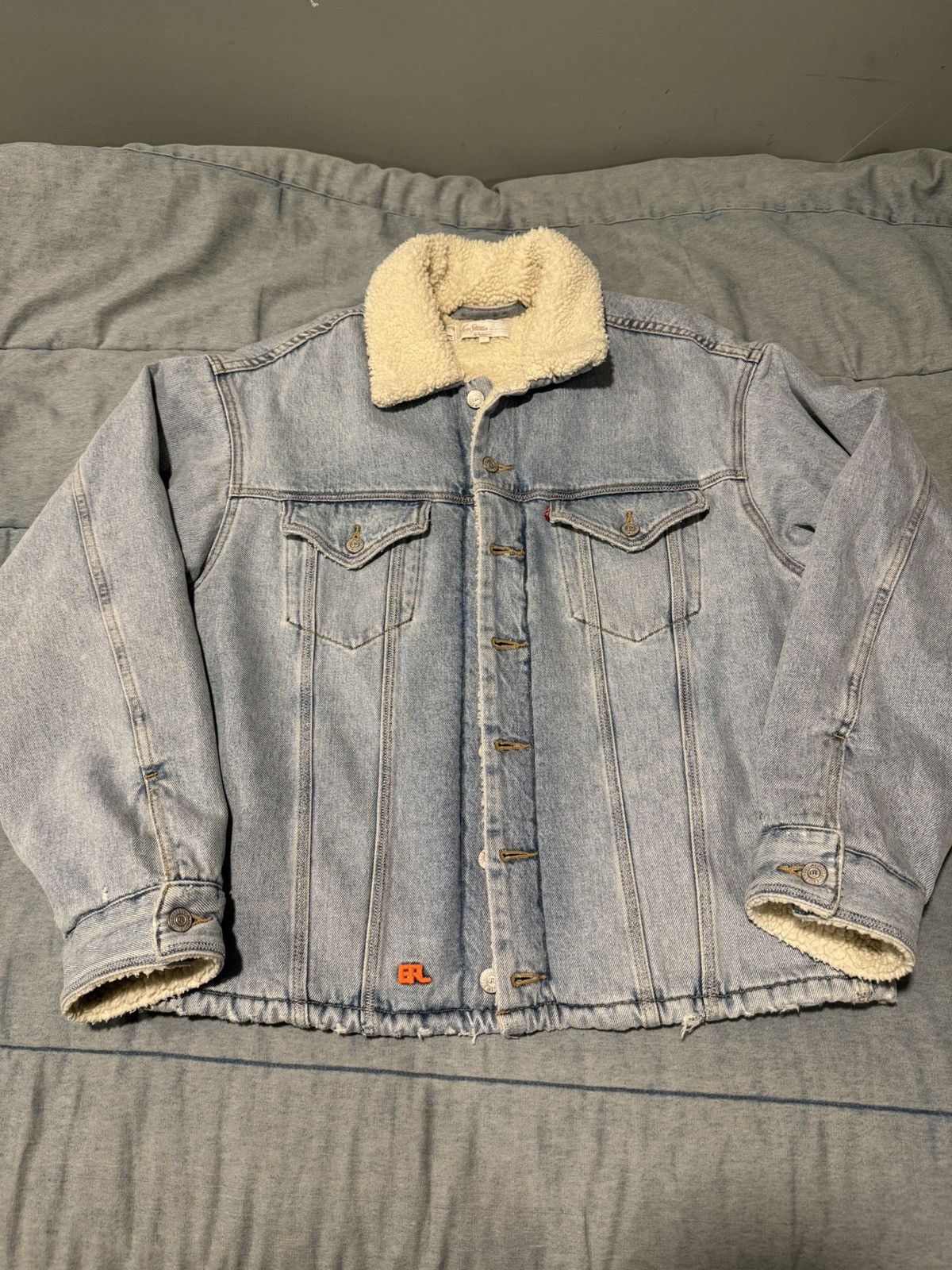 ERL × Levi's ERL Levis Sherpa Lined Denim Trucker Jacket Size US L / EU 52-54 / 3 - 1 Thumbnail