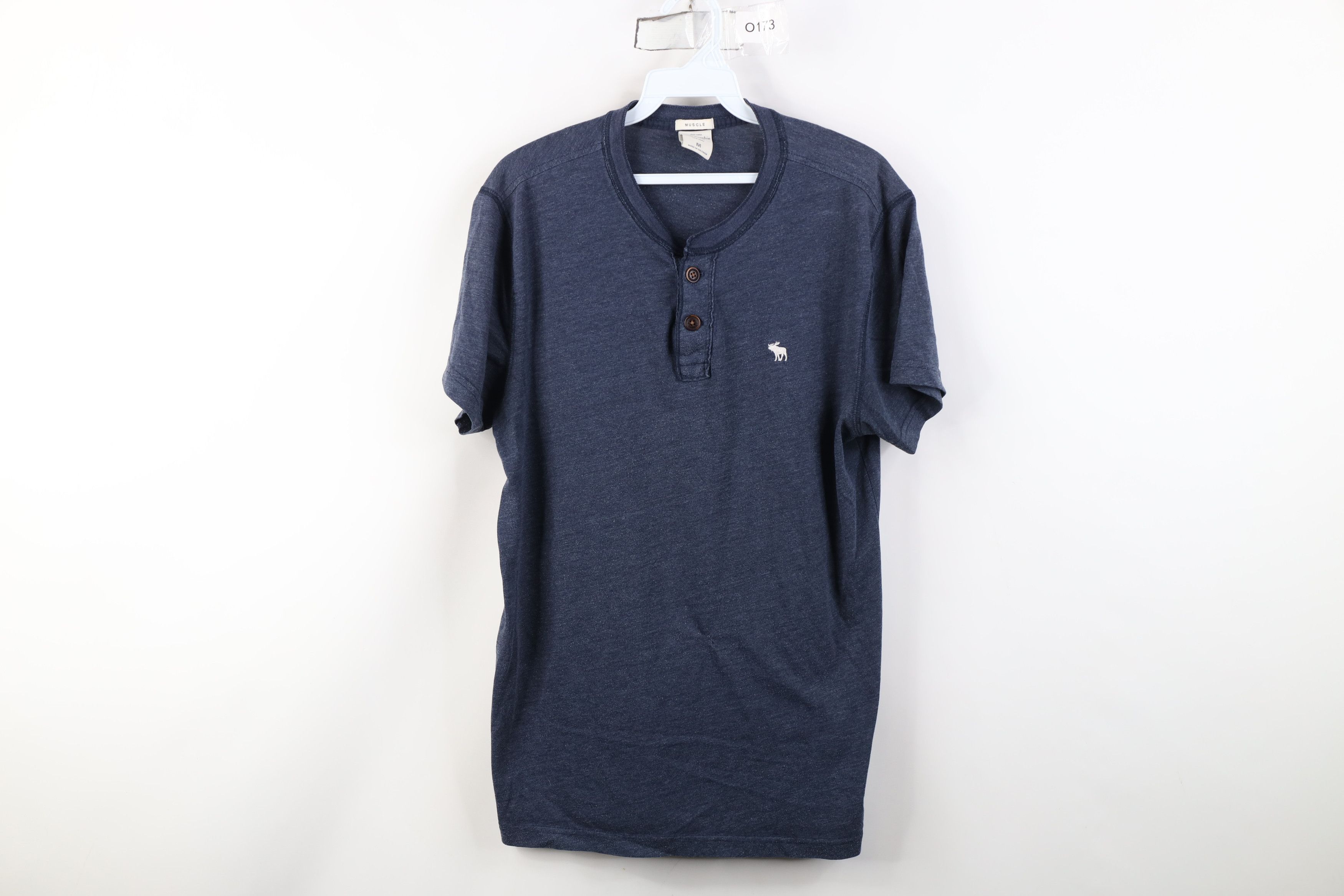 Abercrombie & Fitch Vintage 90s Y2K Abercrombie & Fitch Knit Henley T-Shirt Blue Size US M / EU 48-50 / 2 - 1 Thumbnail