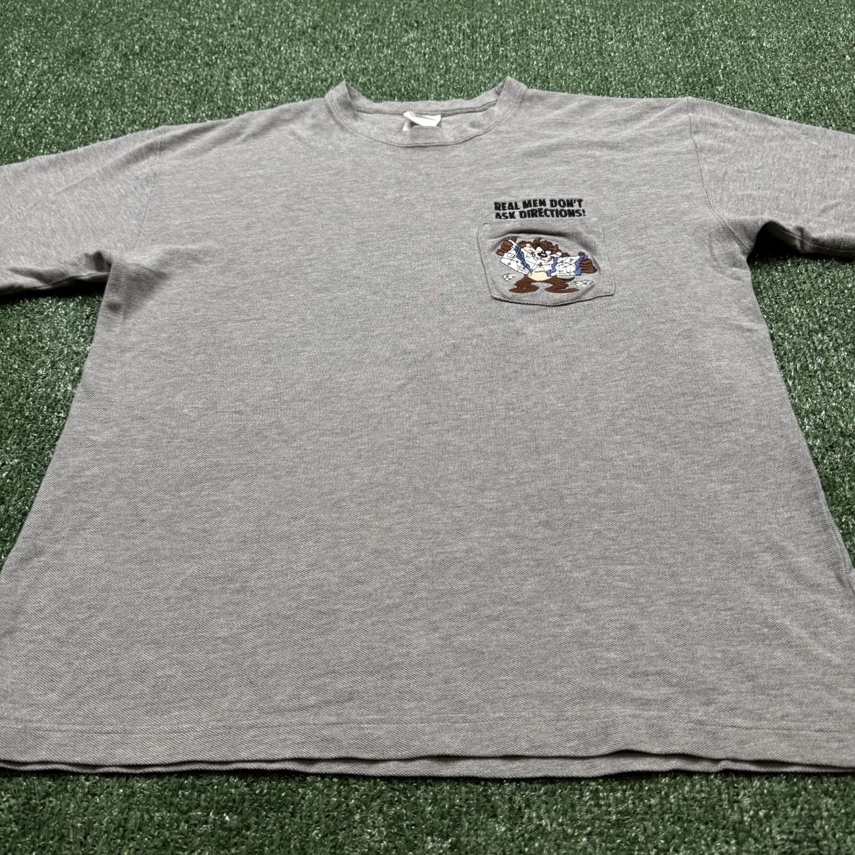 Vintage VINTAGE 90s Tazmanian Devil Pocket T Shirt Men's Size M Gray Short Sleeve Warner Size US M / EU 48-50 / 2 - 2 Thumbnail