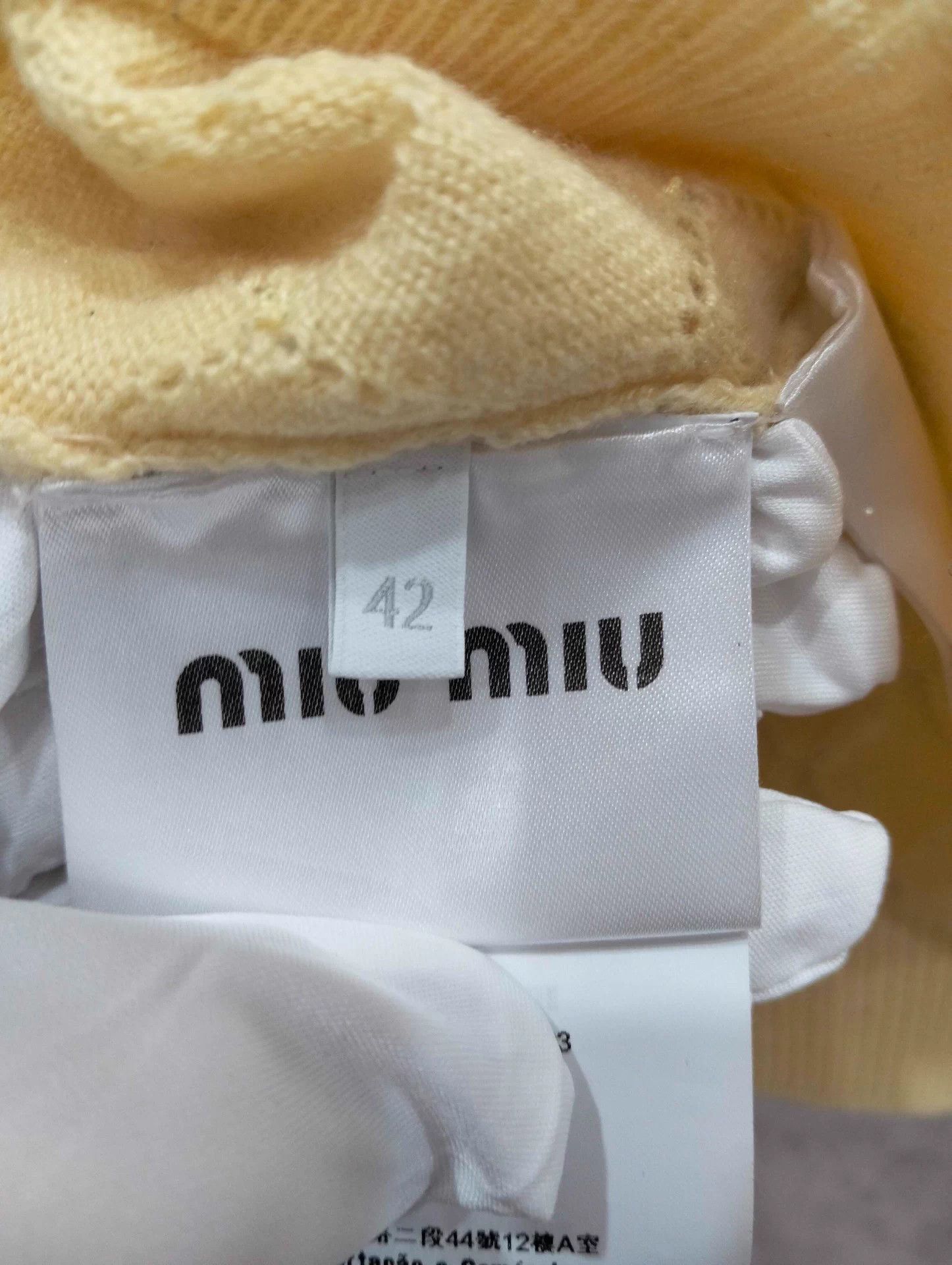 Miu Miu MIU MIU yellow crystal knit cardigan IT42 95New Size M / US 6-8 / IT 42-44 - 6 Thumbnail