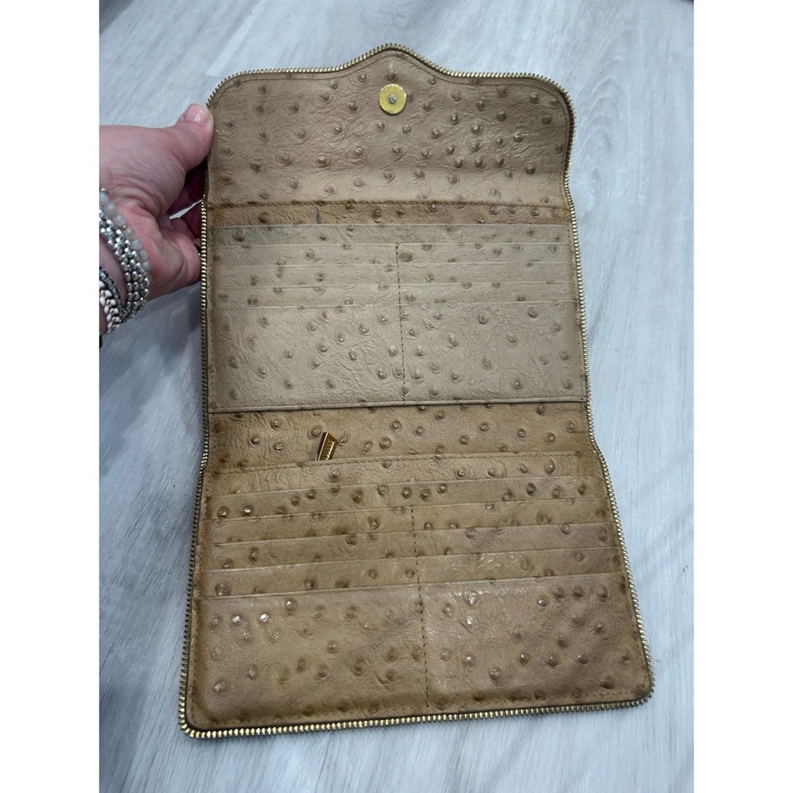 Rebecca Minkoff Rebecca Minkoff Ostrich Embossed Leather Zip Around Wallet Size ONE SIZE - 3 Thumbnail