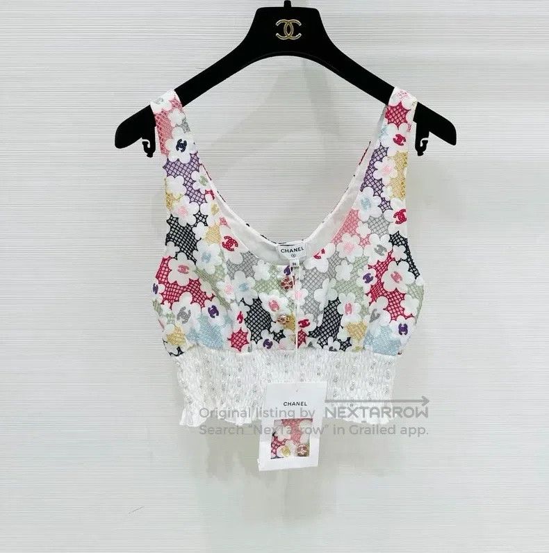 Chanel Chanel 24p flower full logo vest Size XS / US 0-2 / IT 36-38 - 1 Thumbnail