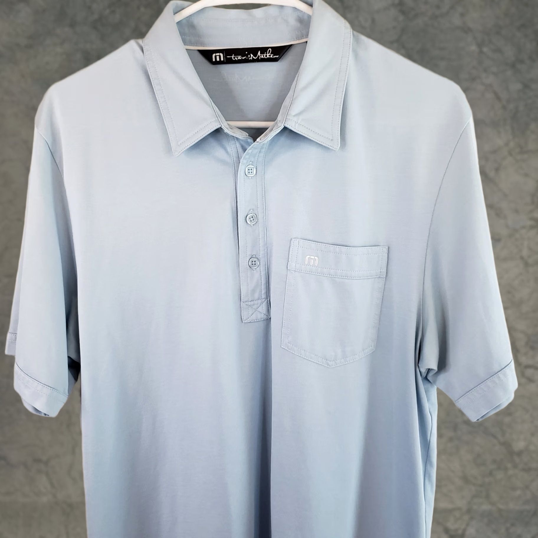 TravisMathew Travis Mathew Mens M Polo Shirt Short Sleeve Collared Logo Pima Cotton Poly Blue Black Shirt Mens M Polo Shirt Size US M / EU 48-50 / 2 - 1 Thumbnail