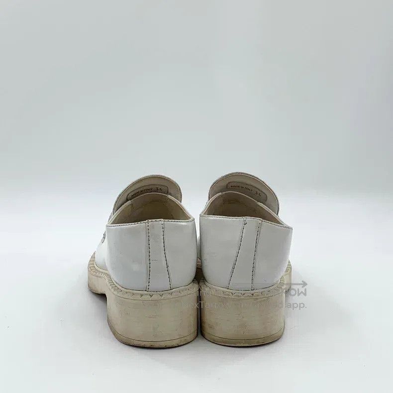 Prada Prada White triangle label casual flat loafers single shoe Size US 5.5 / IT 35.5 - 4 Thumbnail