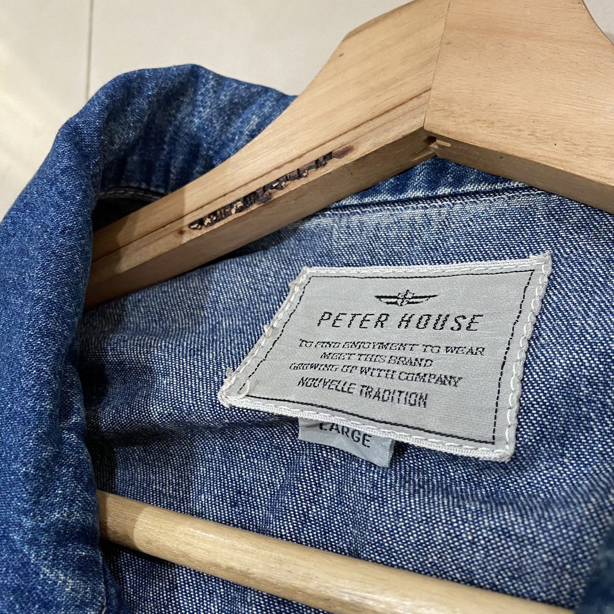 Indigo × Pure Blue Japan VINTAGE PETER HOUSE INDIGO WORKWEAR CHORES JACKET Size US L / EU 52-54 / 3 - 8 Thumbnail