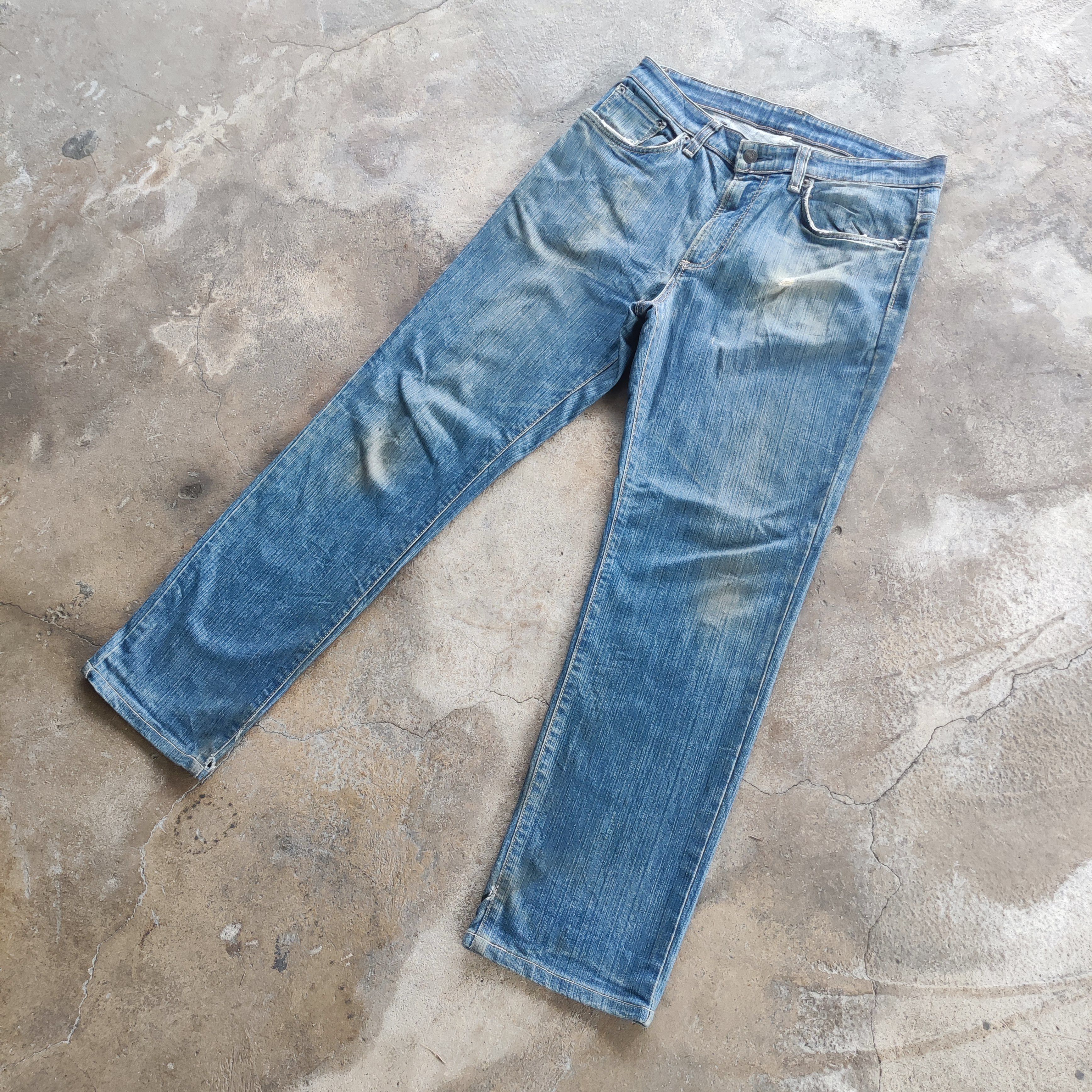Edwin Vintage Edwin Brand Straight Cut Jeans Faded Ripped Pants Size US 34 / EU 50 - 2 Thumbnail