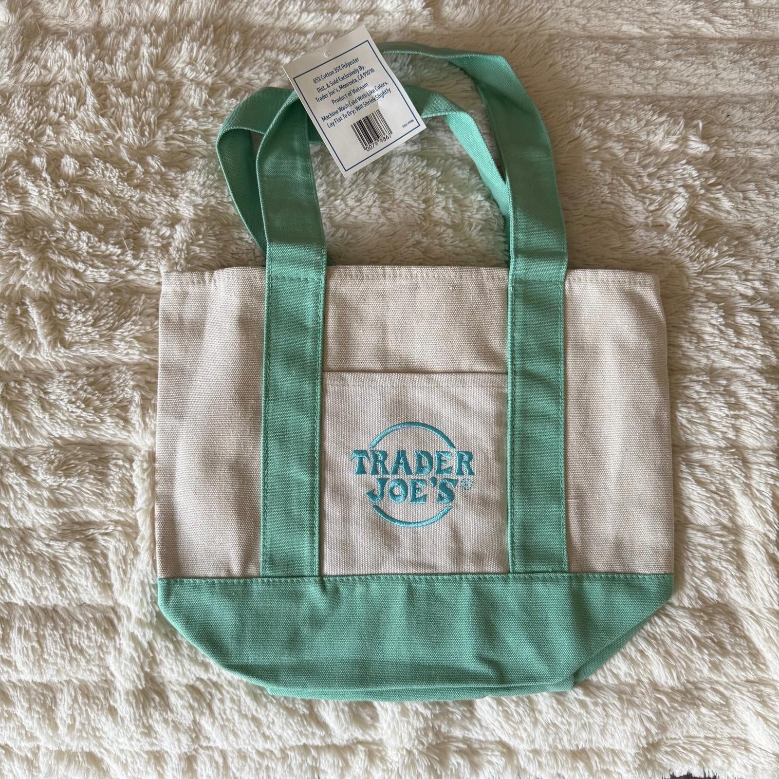 Other Trader Joe’s Mini Pastel Canvas Tote Green Easter 2026 Size ONE SIZE - 2 Thumbnail