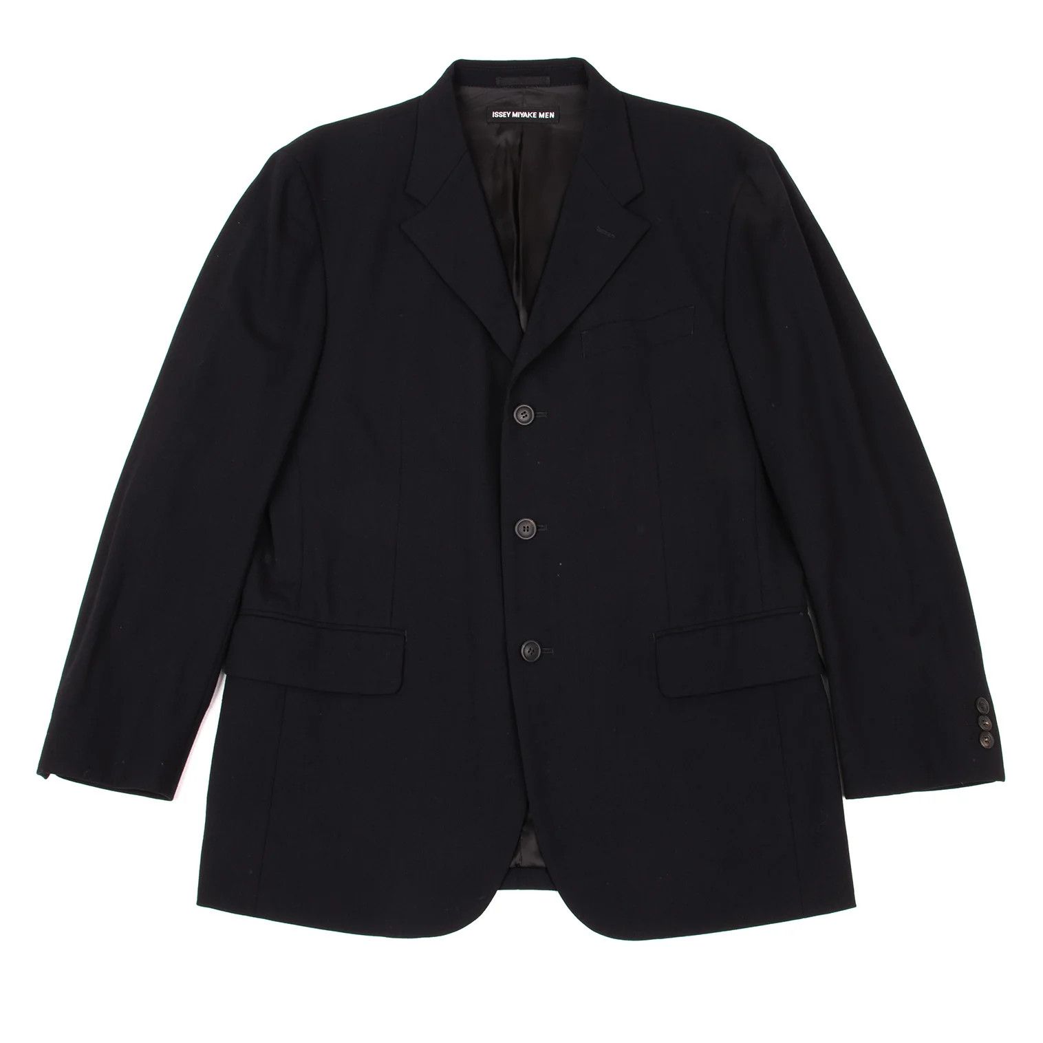 Issey Miyake Wool 3-Button Jacket in Navy Blue Size US L / EU 52-54 / 3 - 1 Thumbnail