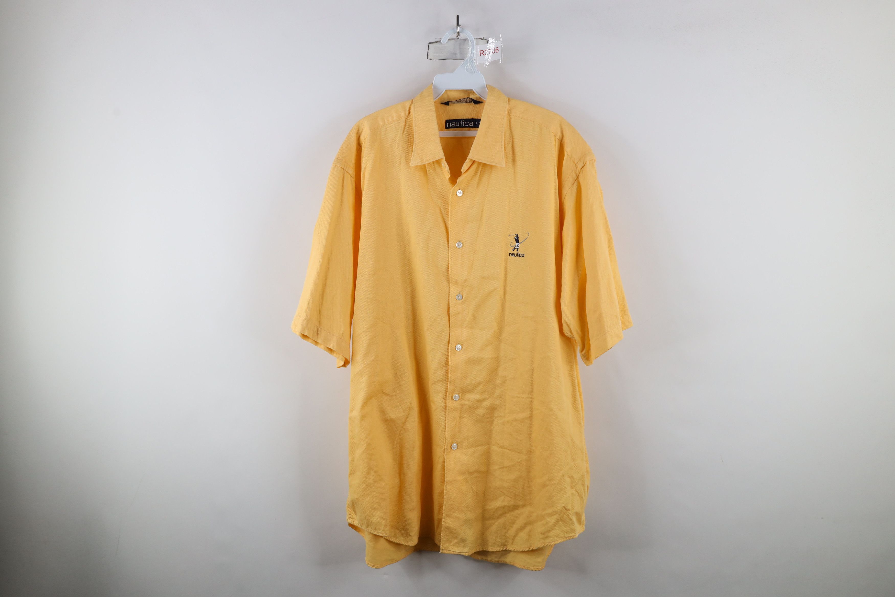 Nautica × Vintage Vintage 90s Nautica Spell Out Golf Short Sleeve Button Shirt Size US L / EU 52-54 / 3 - 1 Thumbnail