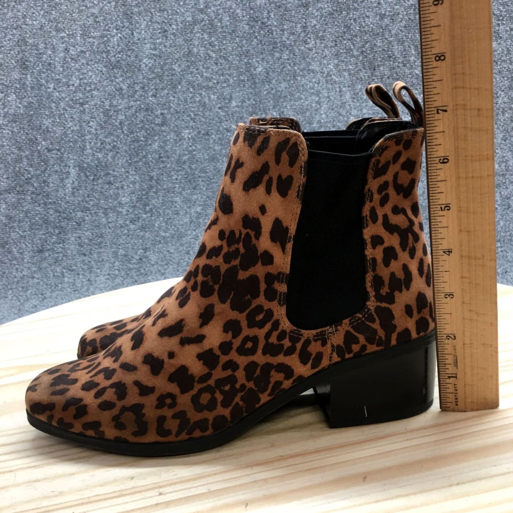 Vintage A New Day Boots Womens 8 Ellie Animal Print Chelsea Ankle Bootie Brown Black Size US 8 / IT 38 - 6 Thumbnail