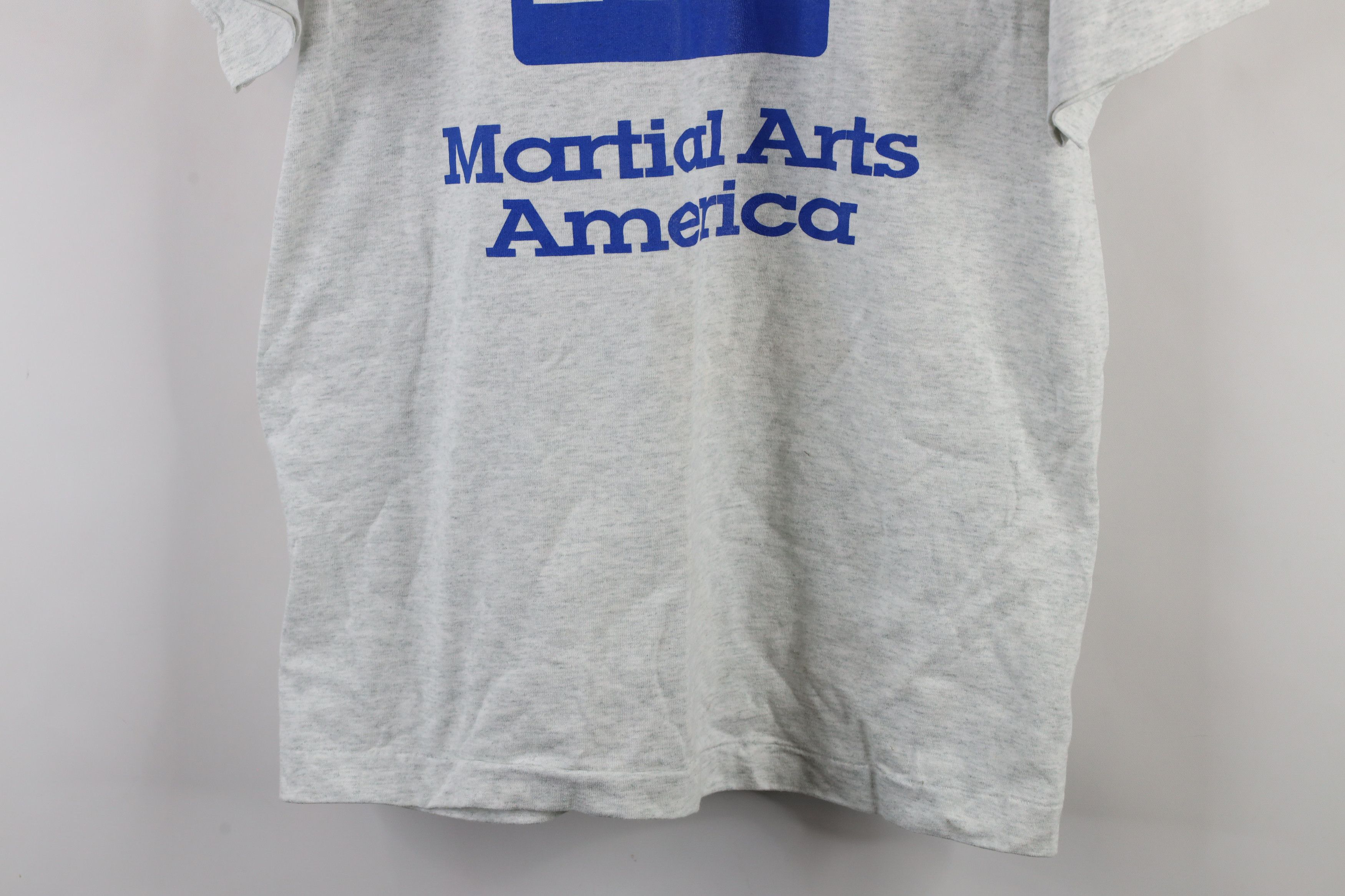 Vintage Vintage 90s Martial Arts America T-Shirt Heather Gray Size US L / EU 52-54 / 3 - 3 Thumbnail