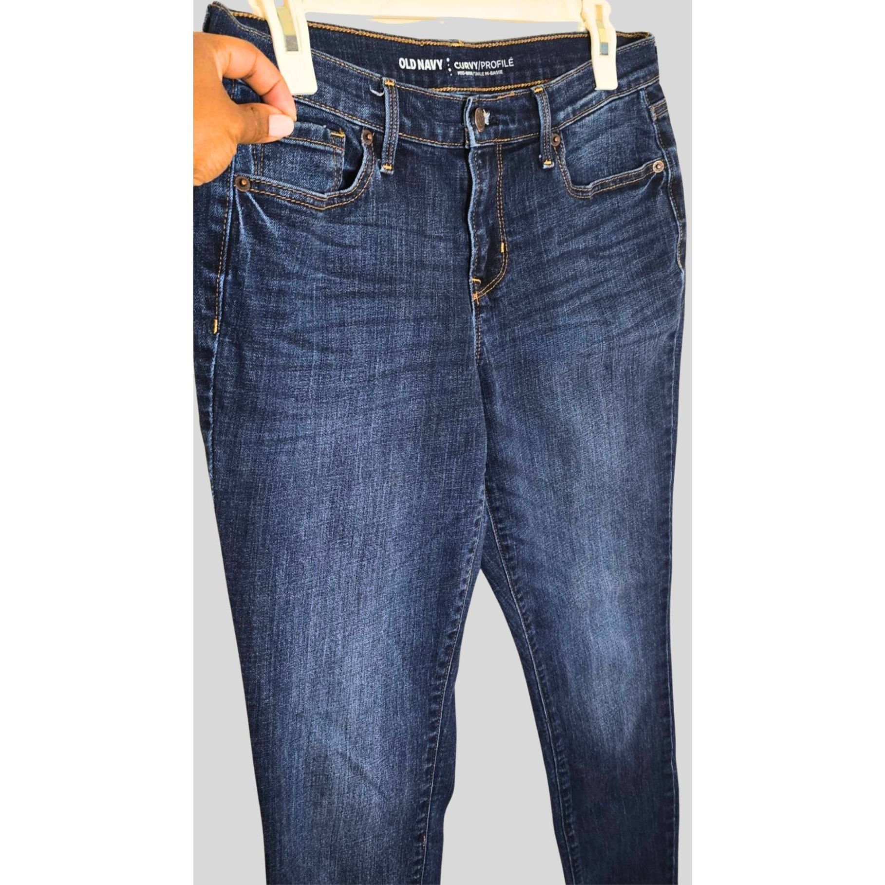 Old Navy Old Navy Curvy Skinny Jeans Womens 6R Mid Rise Dark Wash Str Size 28" / US 6 / IT 42 - 6 Thumbnail