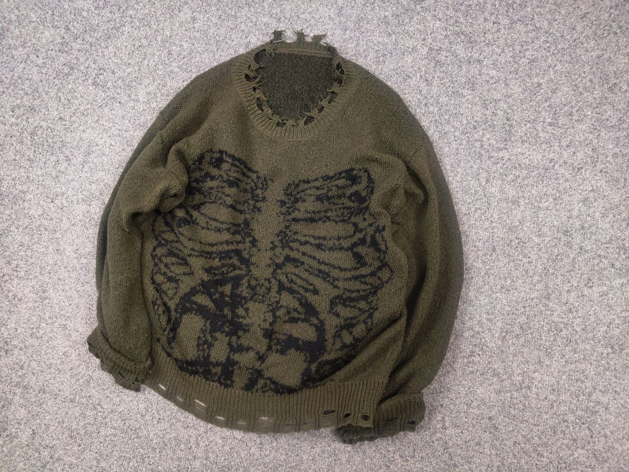 If Six Was Nine Vintage Y2K Style LGB Skeleton crew neck Distressed Sweater Size US S / EU 44-46 / 1 - 3 Thumbnail
