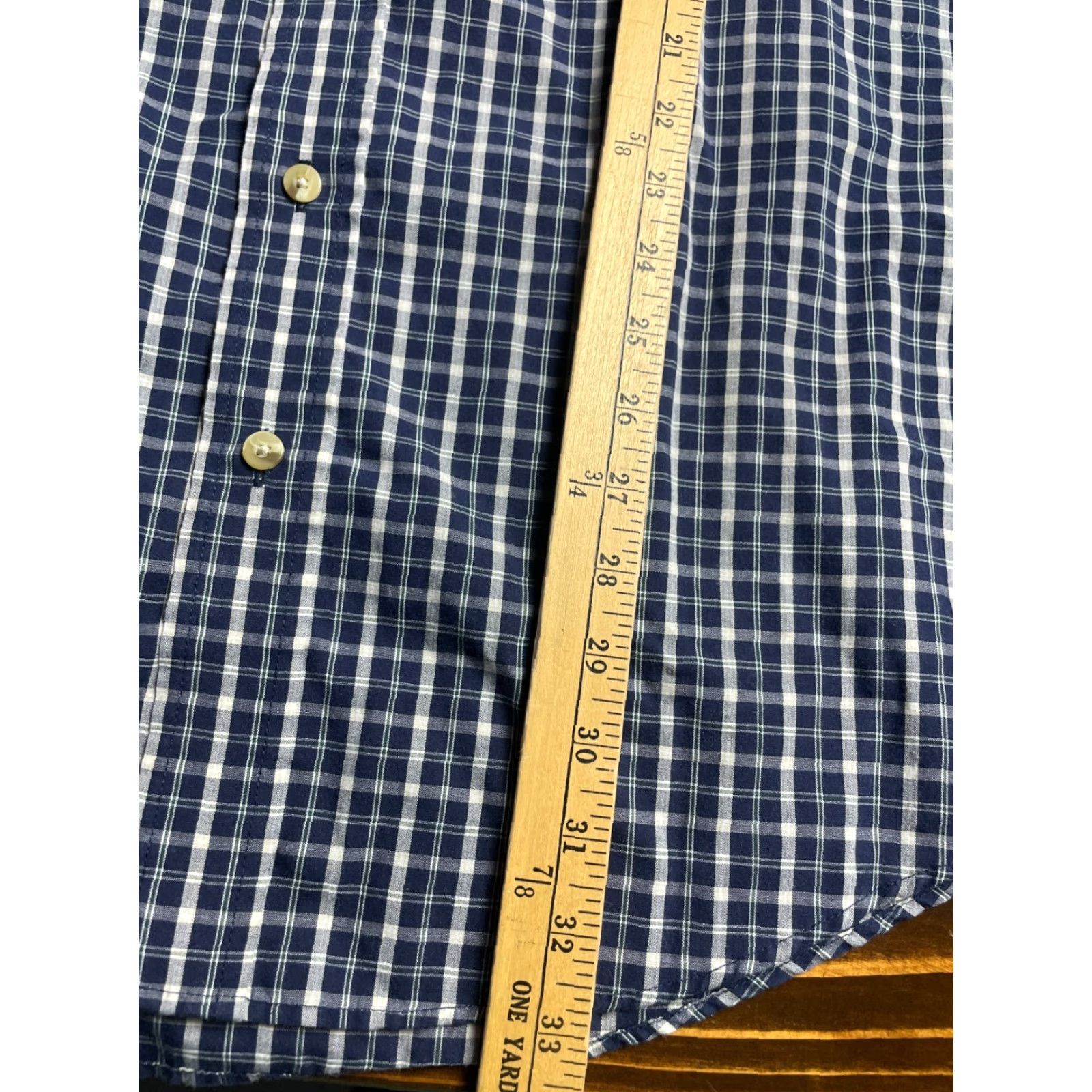 Arrow Arrow Shirt Men Large Tall Plaid Button Up Wool? No, Wrinkle Free Blue Cream Ivory Casual Regular Size US L / EU 52-54 / 3 - 7 Thumbnail