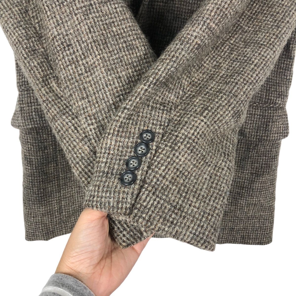 Vintage 🔥90’s Herringbone Wool Jacket Double Breast Calvin Klein Size US M / EU 48-50 / 2 - 12 Thumbnail