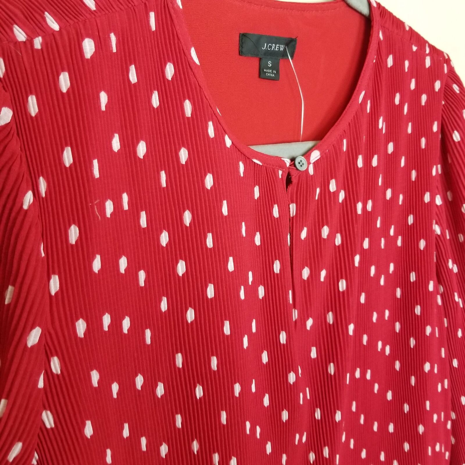 J.Crew J. Crew Womens Ruffle Trim Pleated Peplum Top Polka Dot S Size S / US 4 / IT 40 - 5 Thumbnail