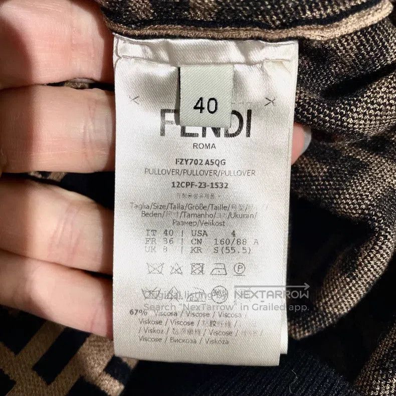Fendi Fendi Double F Full Print Knit Short Sleeve Size XS / US 0-2 / IT 36-38 - 5 Thumbnail