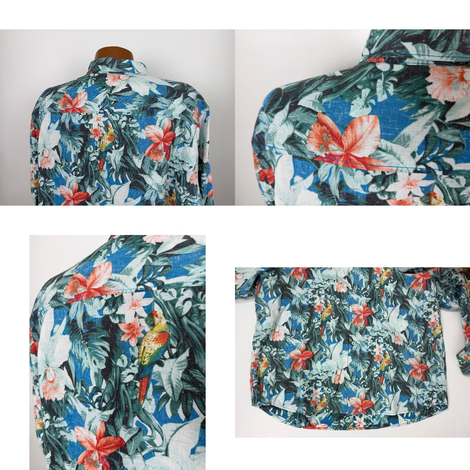 Tommy Bahama Tommy Bahama Island Zone Shirt Men 2XL Floral Parrot Hawaiian Luau Linen Blend Long Sleeve Button-Up Shirt Size US XXL / EU 58 / 5 - 8 Thumbnail