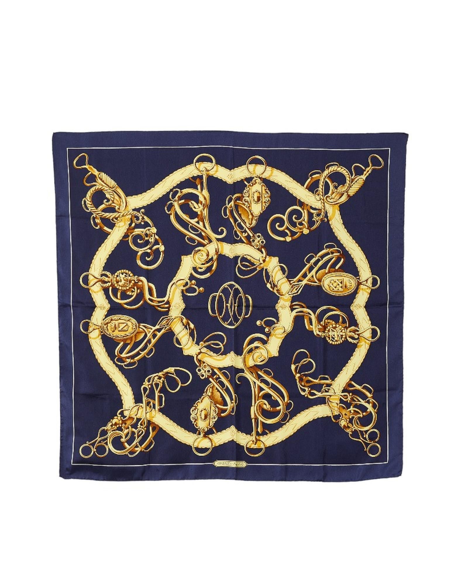 Image of Hermes Lift Profile Silk Scarf in Blue, Women's