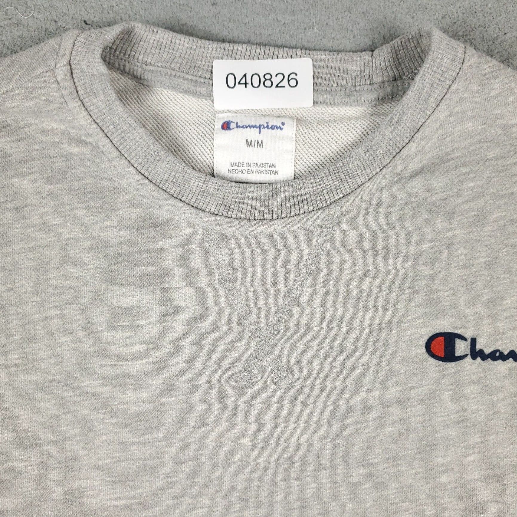 Champion Champion Mens Medium Gray Crew Neck Pullover Sweater Cotton Blend Size US M / EU 48-50 / 2 - 2 Thumbnail