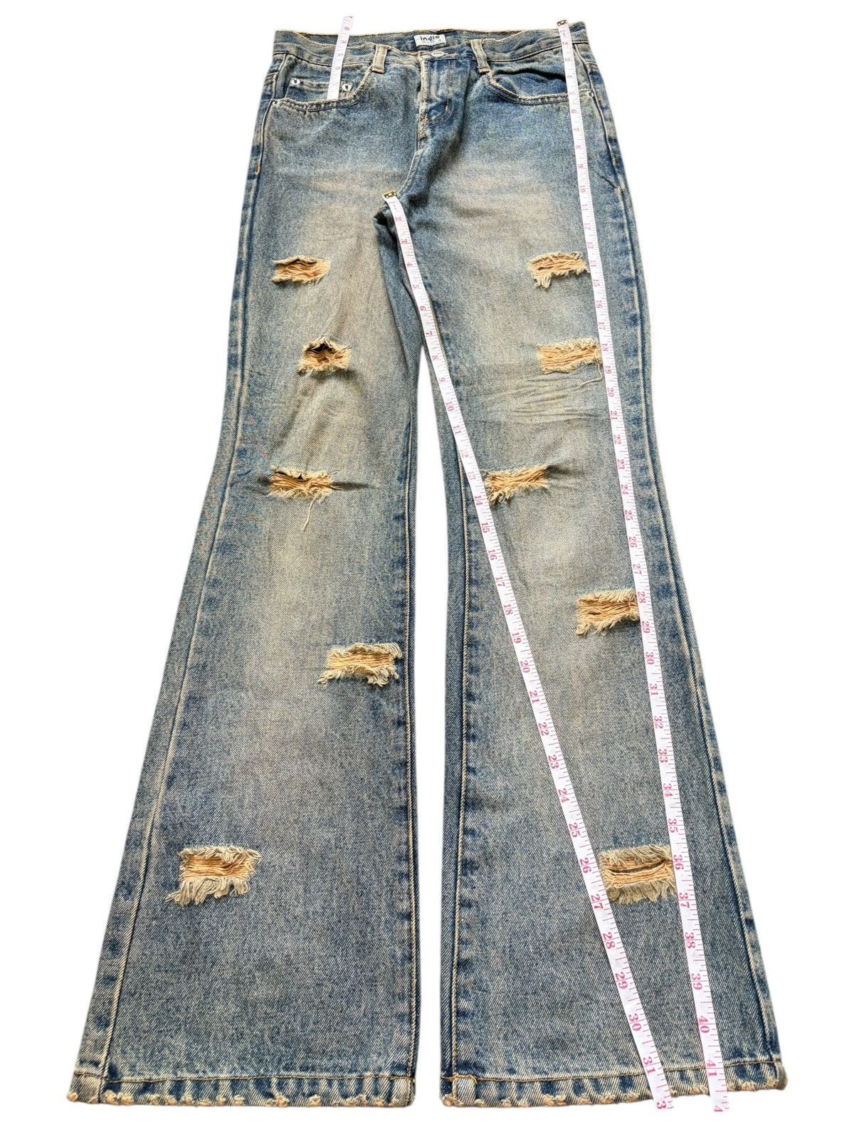 Hysteric Glamour Vintage Japanese Brand Rusty Wash Distress Flare Jeans Size 27" / US 4 / IT 40 - 7 Thumbnail