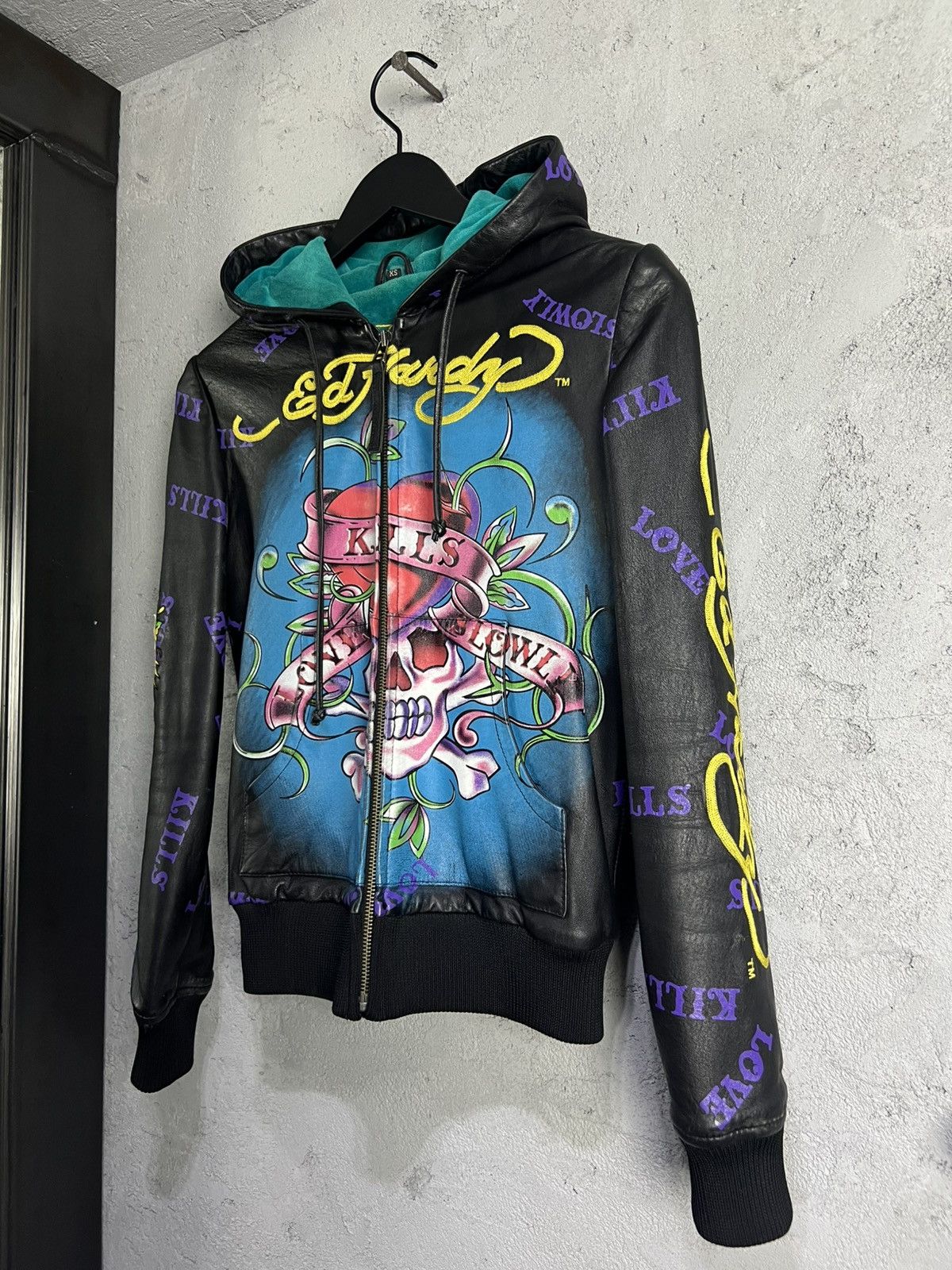 Ed Hardy Vintage Ed Hardy leather jacket "Love Kills Slowly" S Size XS / US 0-2 / IT 36-38 - 5 Thumbnail