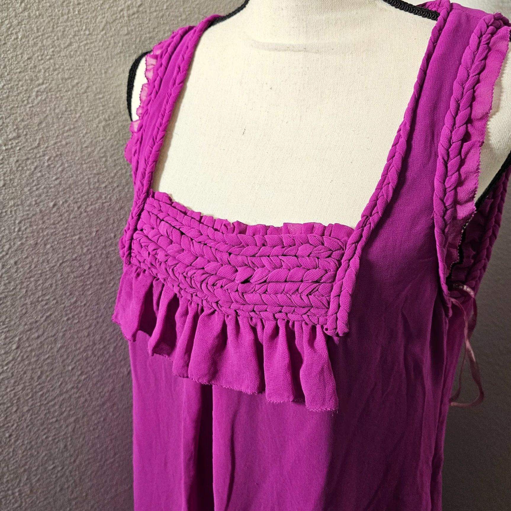 Vintage Esley Women Purple Sleeveless Blouse L Square Neck Trim Accent Casual Shirt Women L Purple Square Neck Blouse Casual Esley Size L / US 10 / IT 46 - 5 Thumbnail