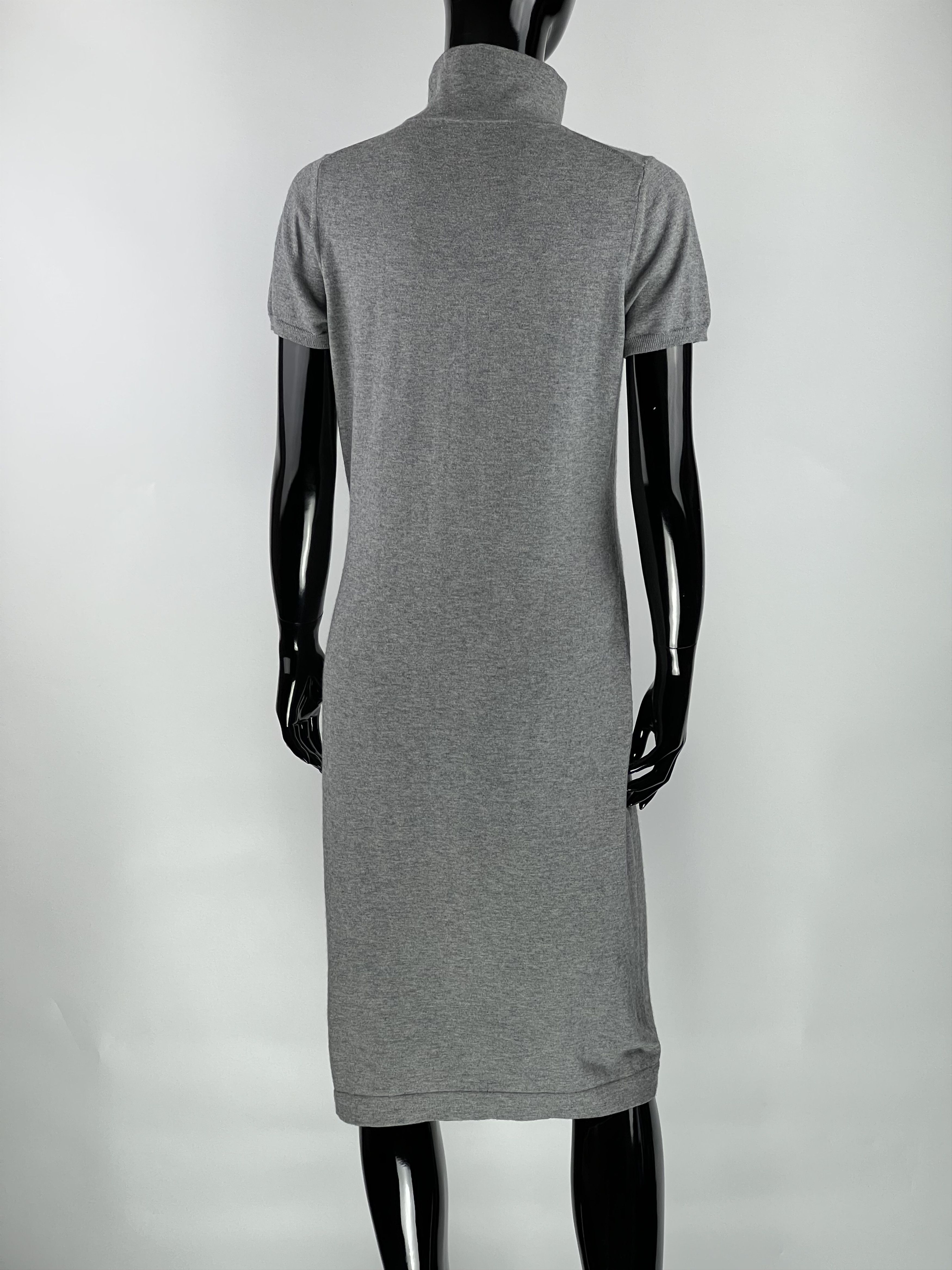 Max Mara Max Mara Studio Gray Cotton Midi Dress Size S Size S / US 4 / IT 40 - 2 Thumbnail
