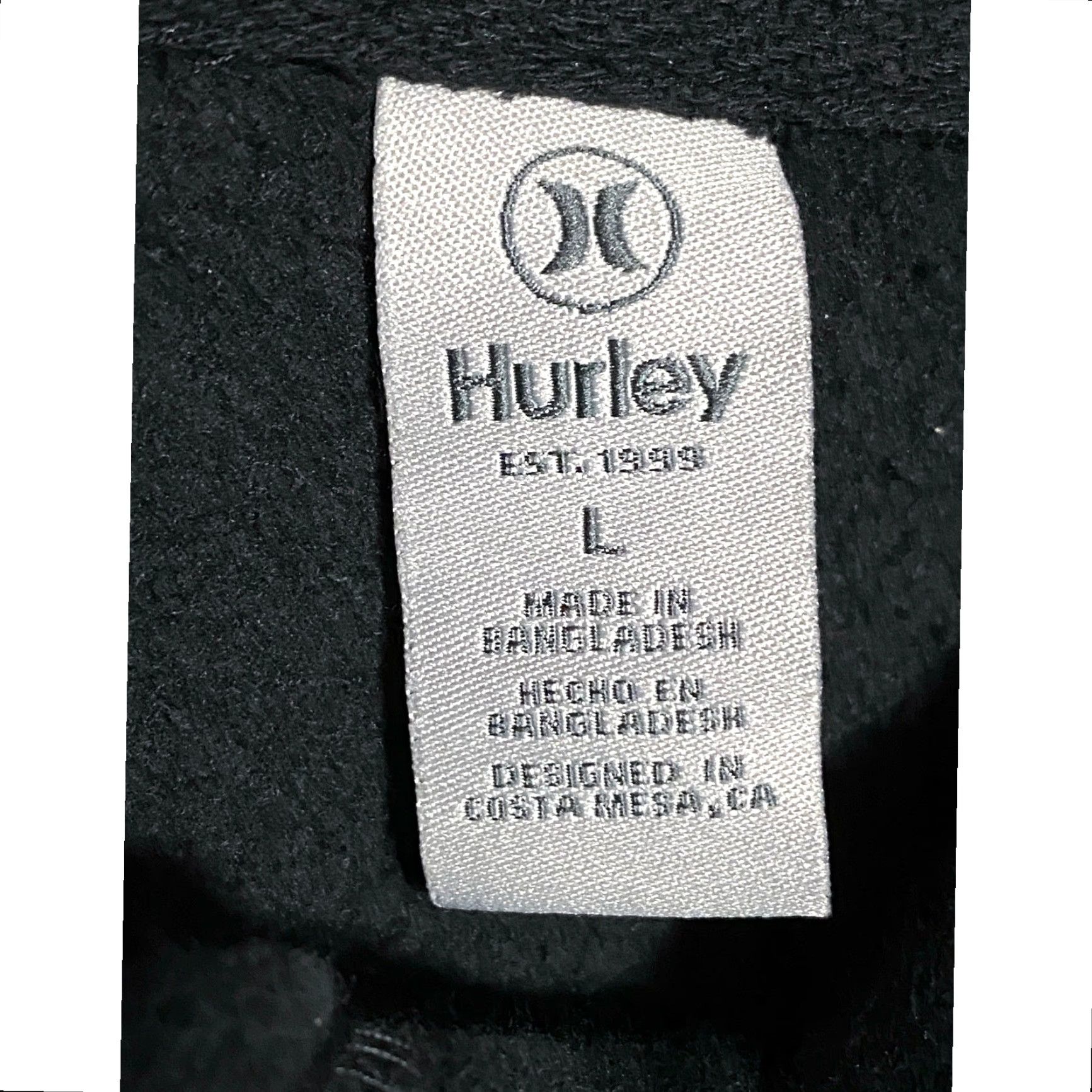 Hurley Hurley Hoodie Sweatshirt Pullover Graphic Print Mens L Black Crew Neck Fleece Cotton Polyester Size US L / EU 52-54 / 3 - 6 Thumbnail