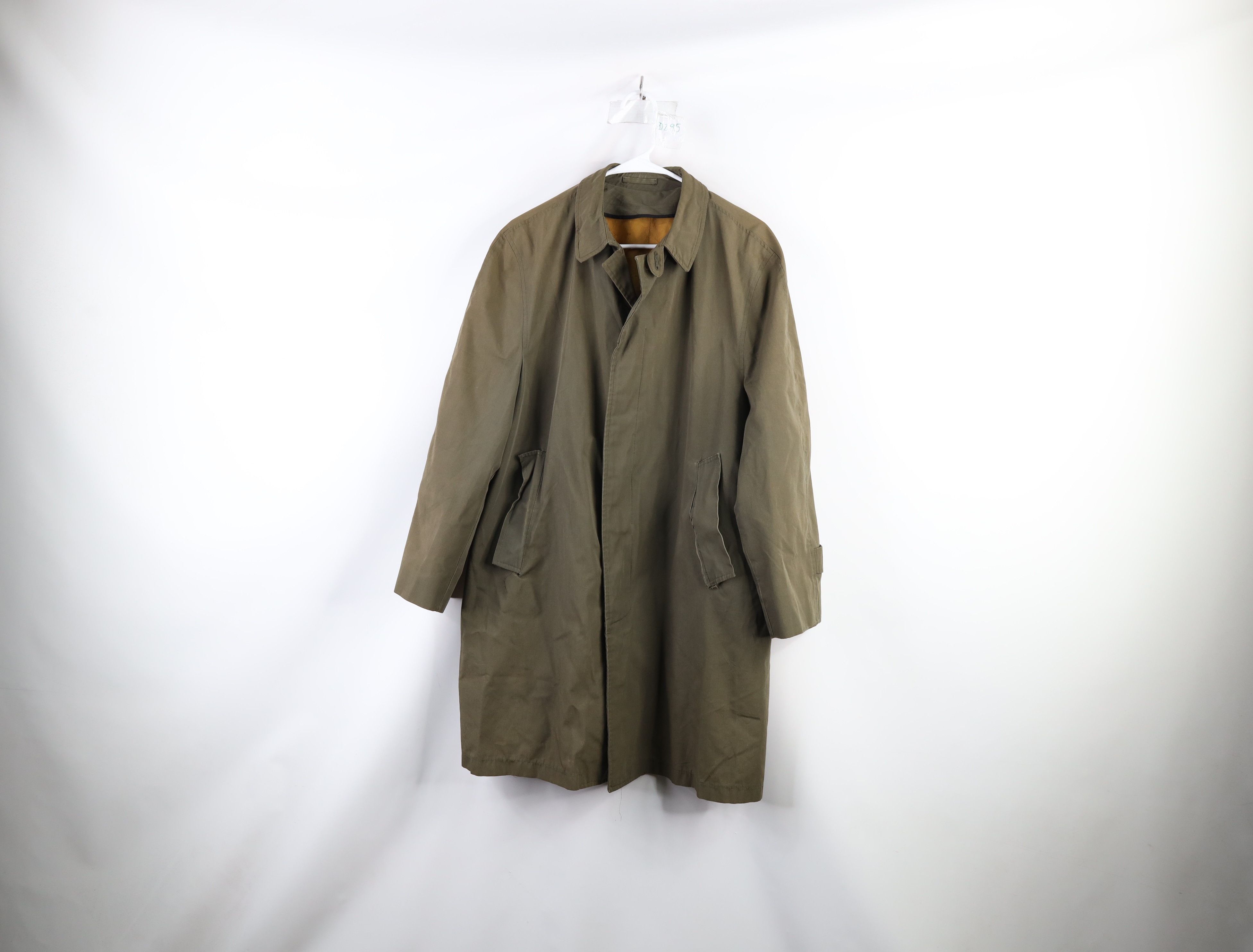 Vintage 50s 60s Rockabilly Trench Coat Rain Jacket Green USA