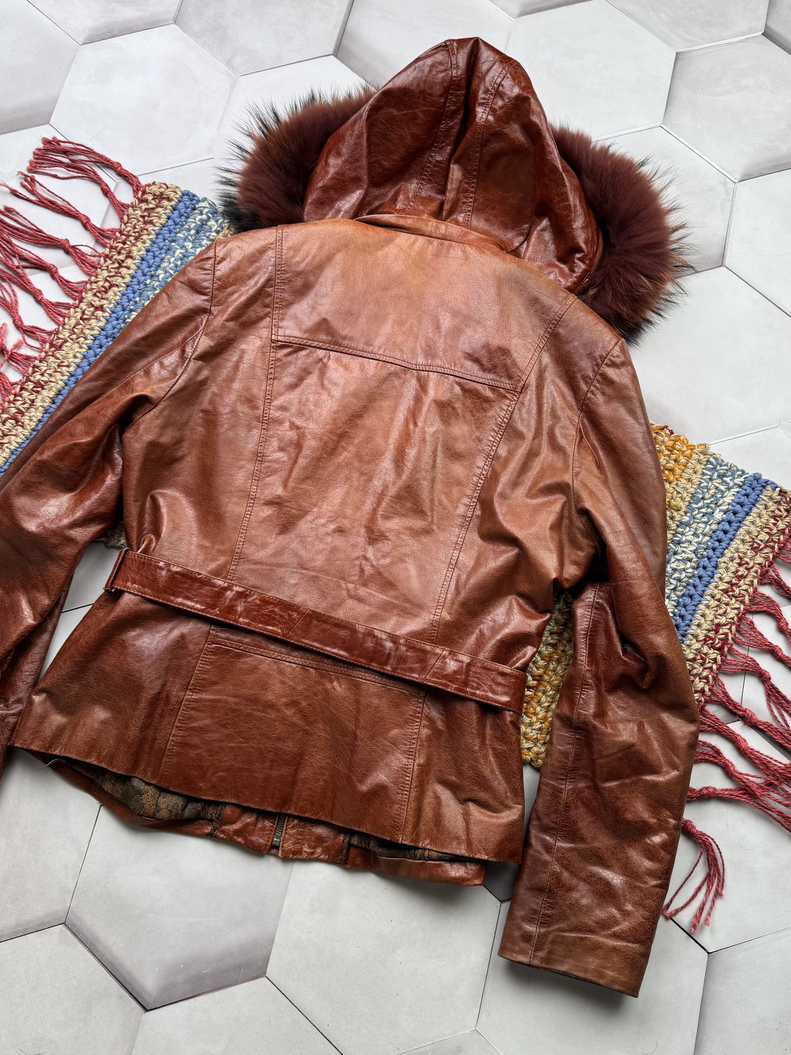 Vintage Vintage Hooded Leather Jacket (E4) Size US S / EU 44-46 / 1 - 12 Thumbnail