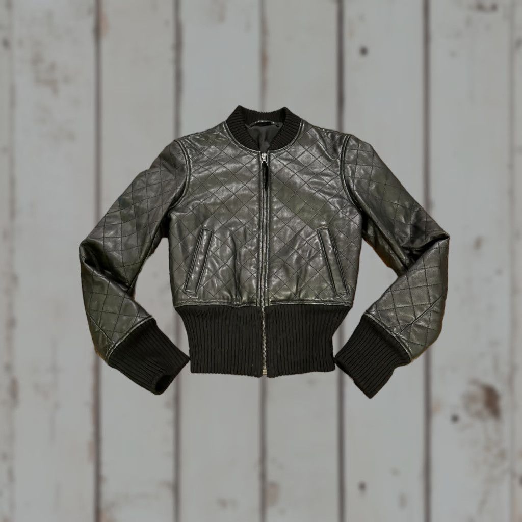Theory Theory Leather Jacket Quilted P XS Black Womens Size S / US 4 / IT 40 - 1 Thumbnail