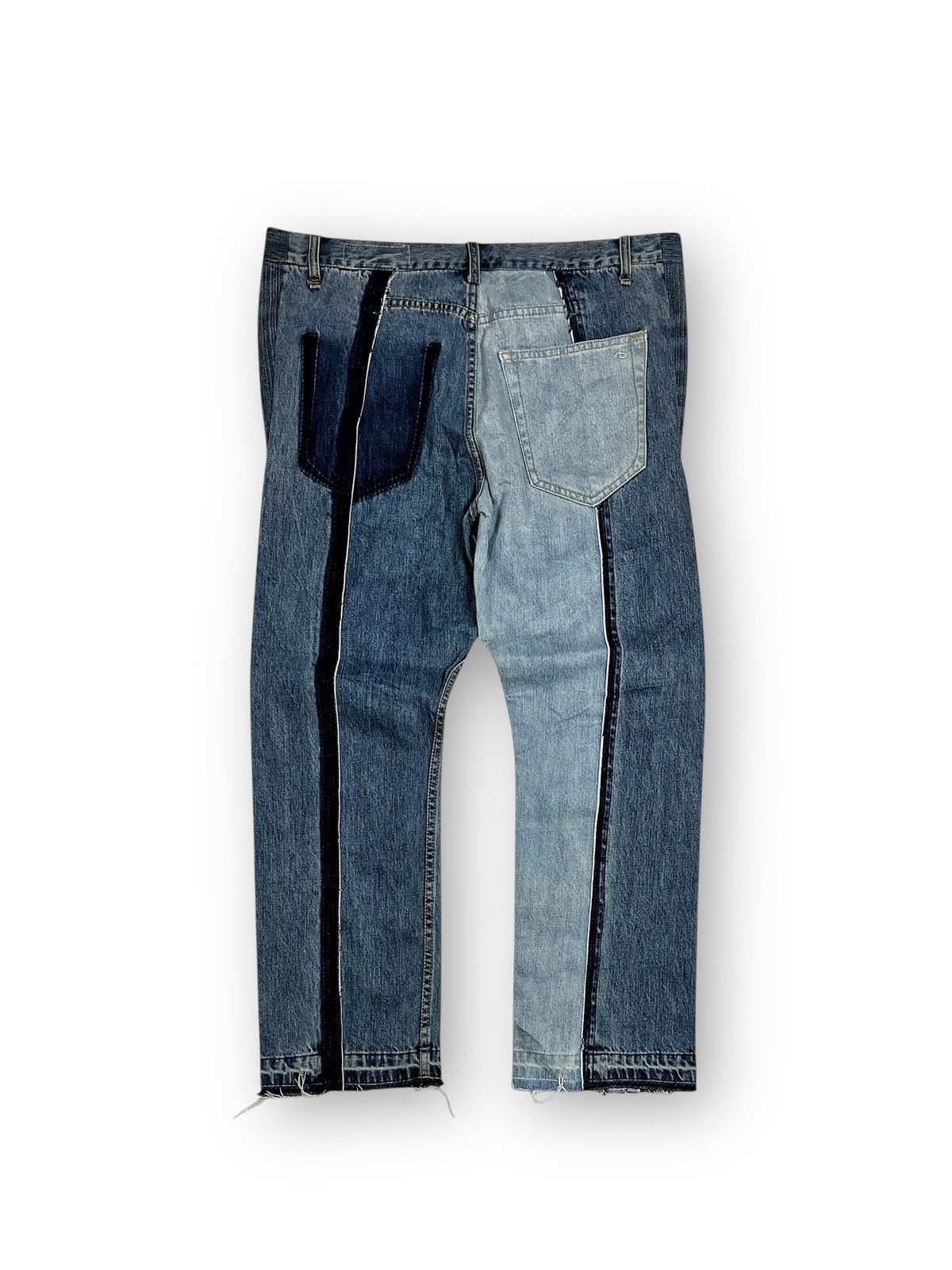 Rag & Bone Rag & Bone Reconstructed Two Tone Release Hem Denim Pants Size US 38 / EU 54 - 2 Thumbnail